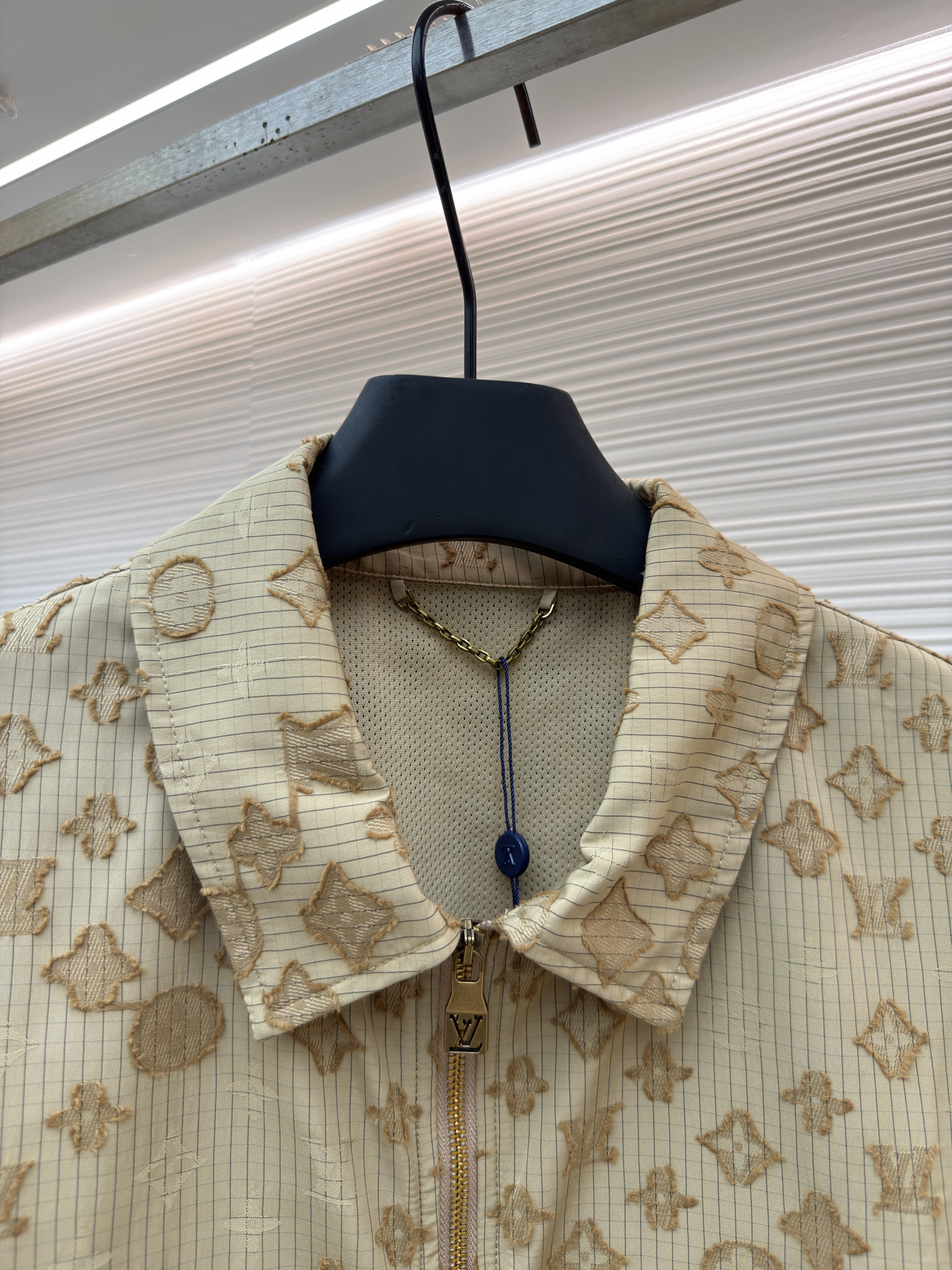 LOUIS VUITTON 路易威登 满印双口袋拉链夹克 外套 长袖 秋冬 卡其色 C0