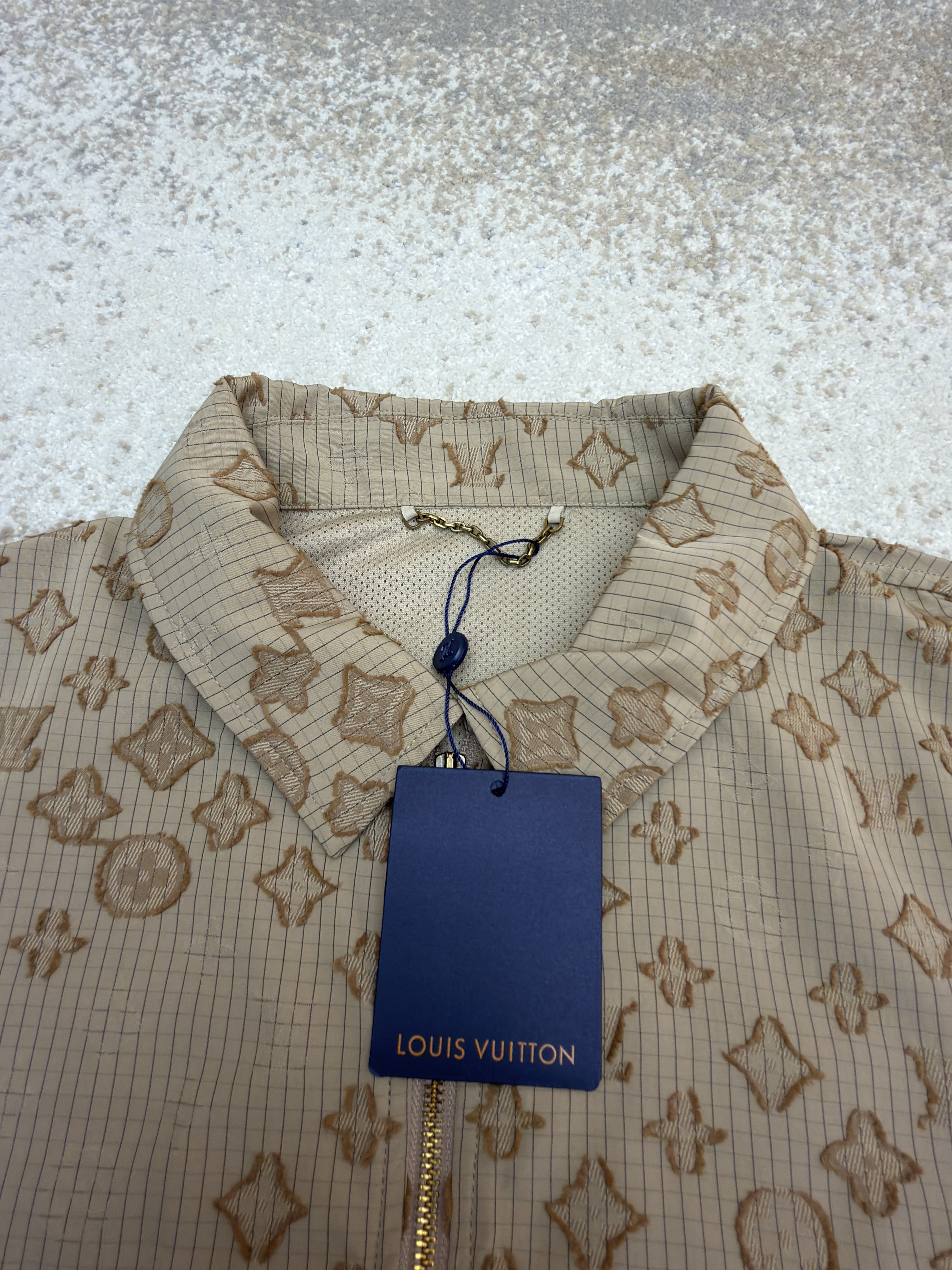 LOUIS VUITTON 路易威登 满印双口袋拉链夹克 外套 长袖 秋冬 卡其色 C0