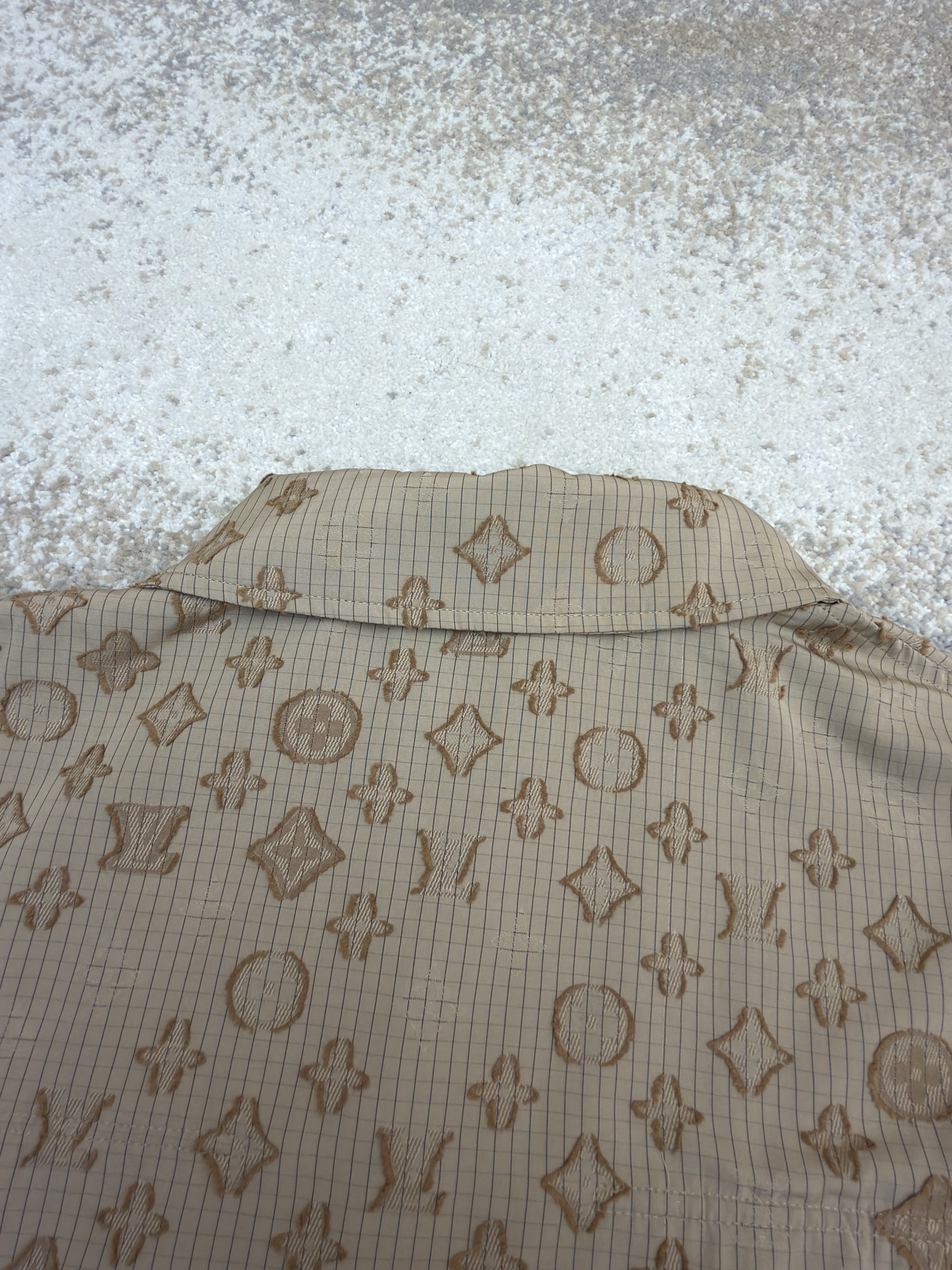 LOUIS VUITTON 路易威登 满印双口袋拉链夹克 外套 长袖 秋冬 卡其色 C0