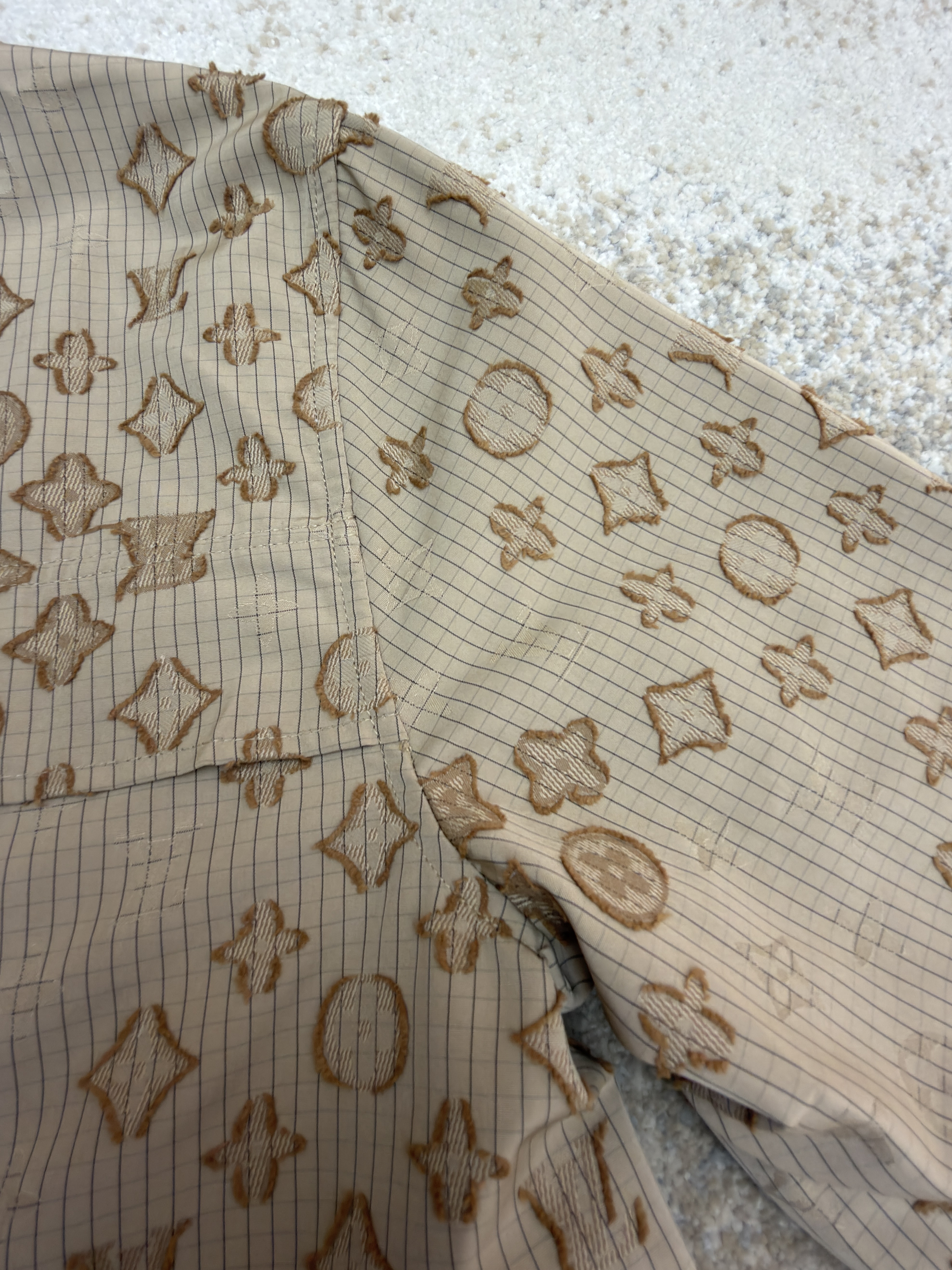 LOUIS VUITTON 路易威登 满印双口袋拉链夹克 外套 长袖 秋冬 卡其色 C0