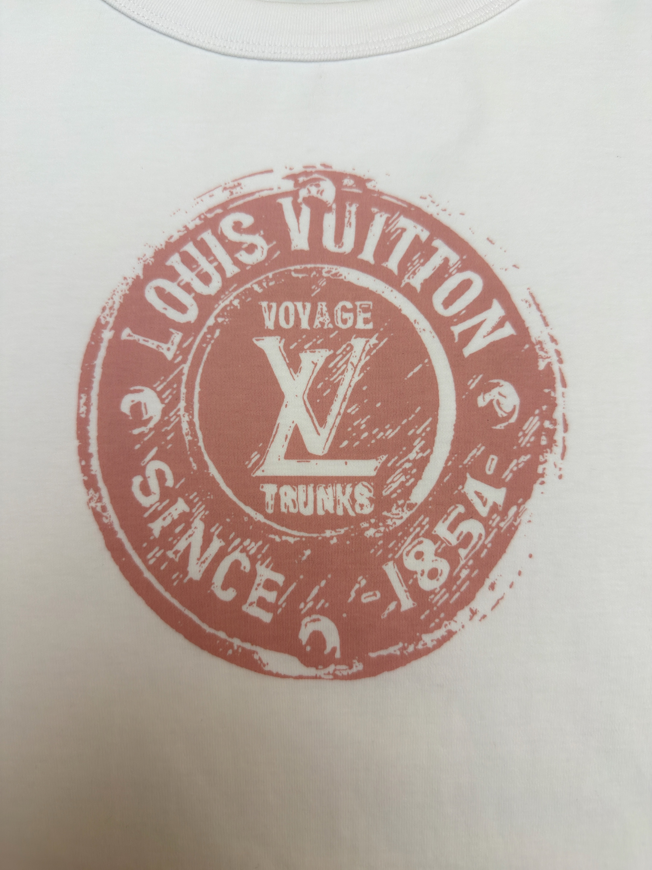 LOUIS VUITTON 路易威登 LV 印章圆领短袖 T恤 夏季 白色 A0