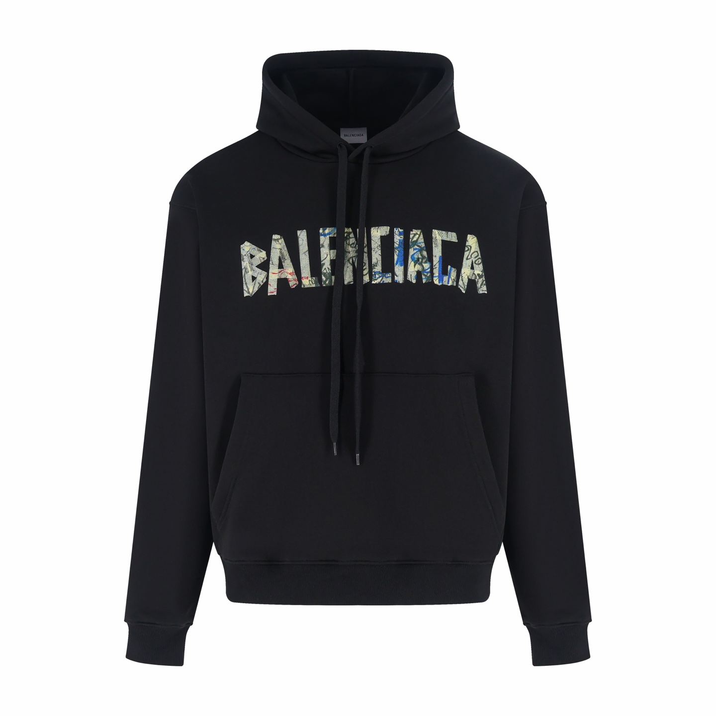 Balenciaga 巴黎世家 涂鸦胶带连帽卫衣 外套 连帽衫 长袖 秋冬 黑色 B0