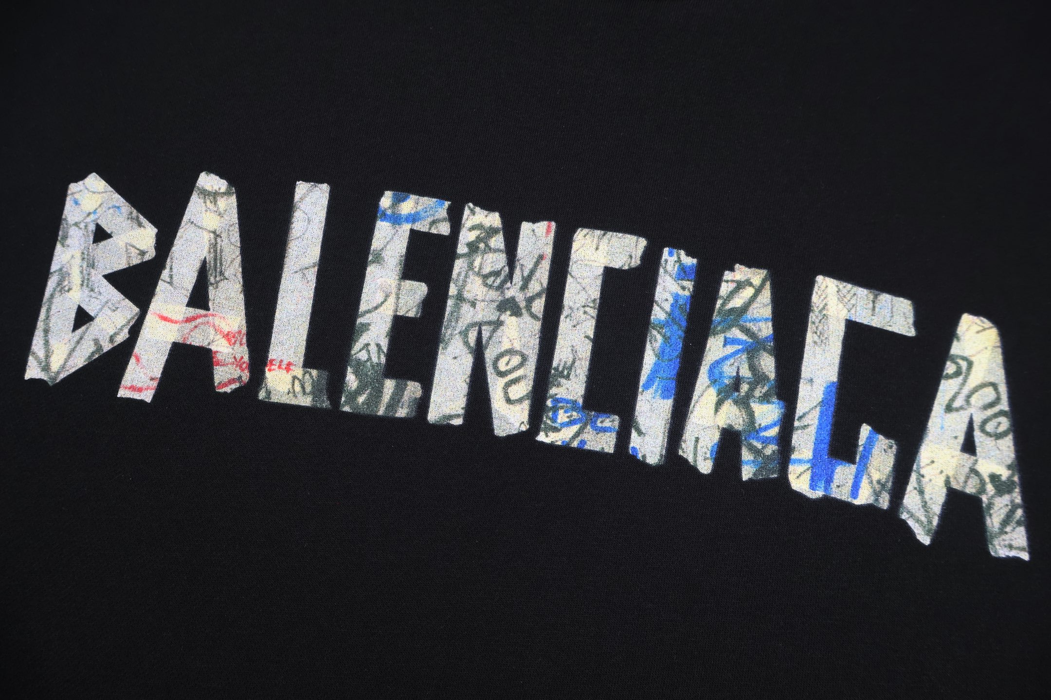 Balenciaga 巴黎世家 涂鸦胶带连帽卫衣 外套 连帽衫 长袖 秋冬 黑色 B0