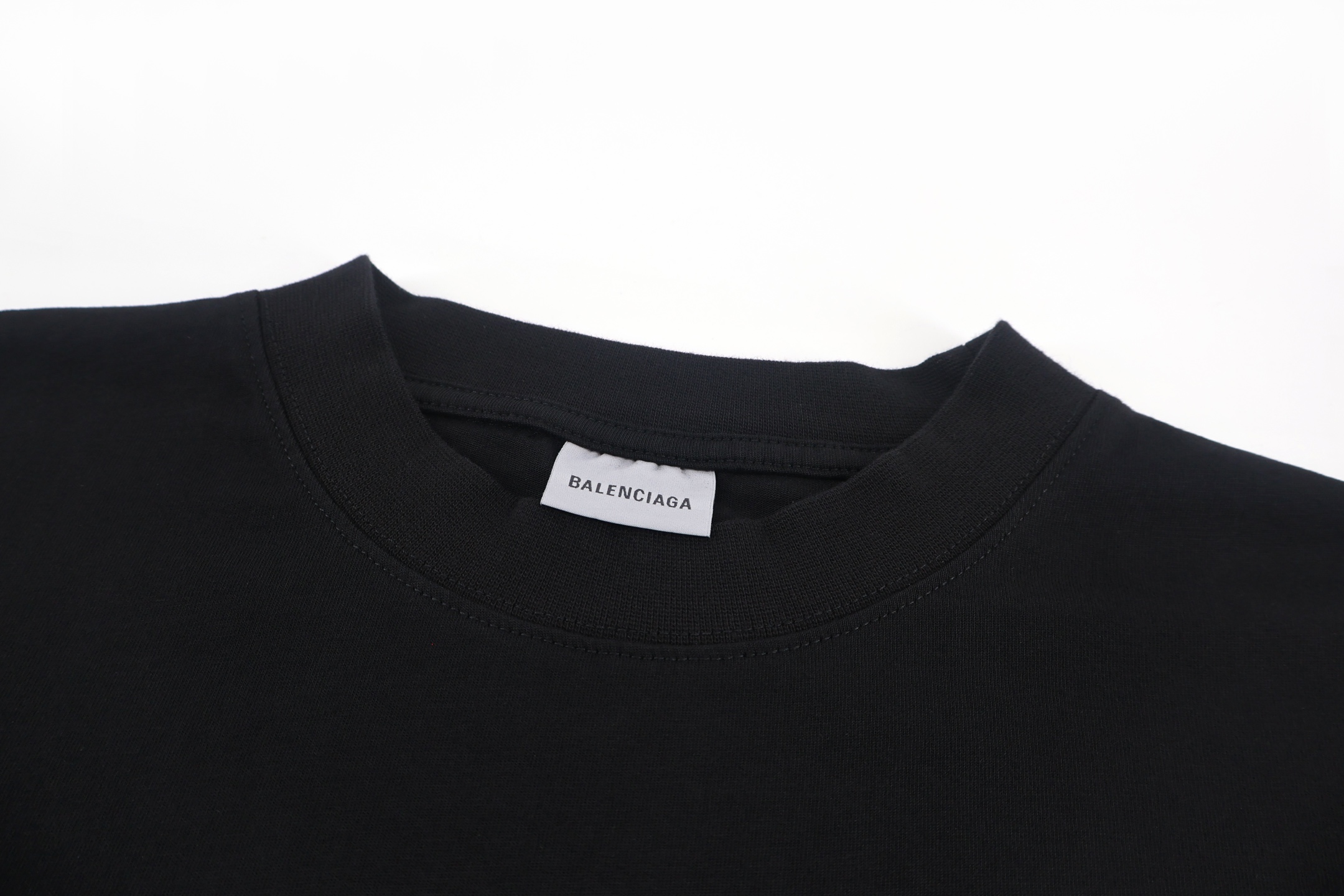Balenciaga 巴黎世家 涂鸦胶带圆领T恤 打底衫 长袖 秋冬 黑色 A5
