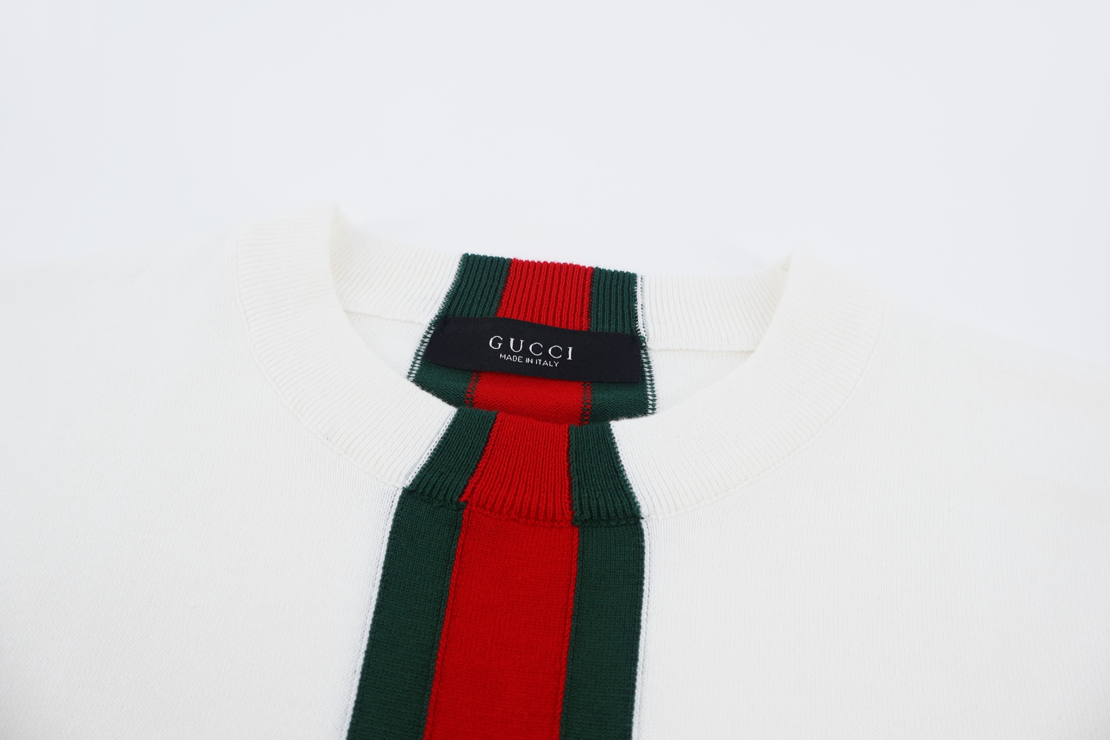 GUCCI 古驰 竖条纹提花圆领毛衣 针织衫 外套 秋冬 长袖 黑色  白色 B0
