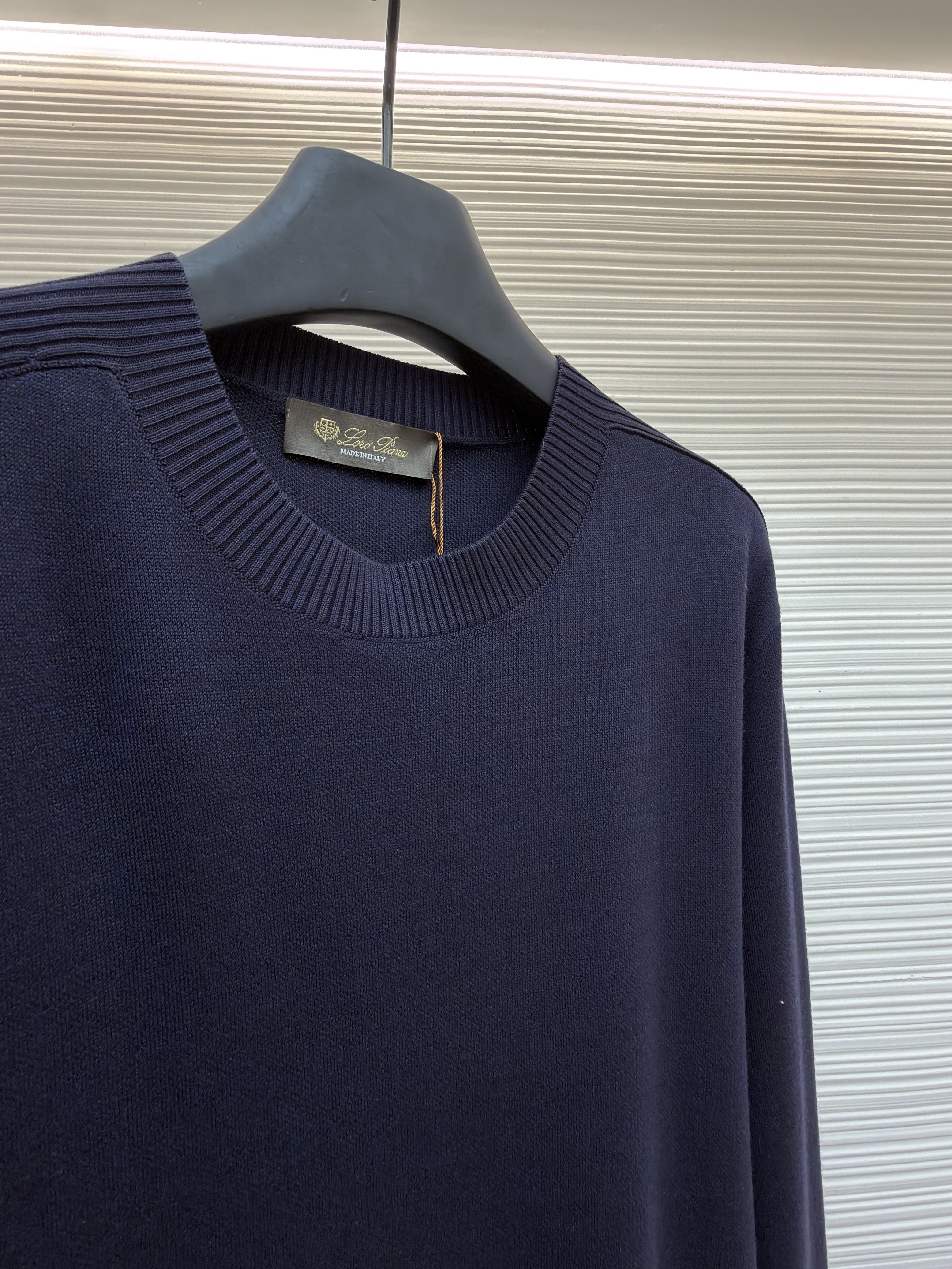 Loro Piana LP 纯色圆领针织毛衣 针织衫 外套 长袖 秋冬 藏蓝色 B5
