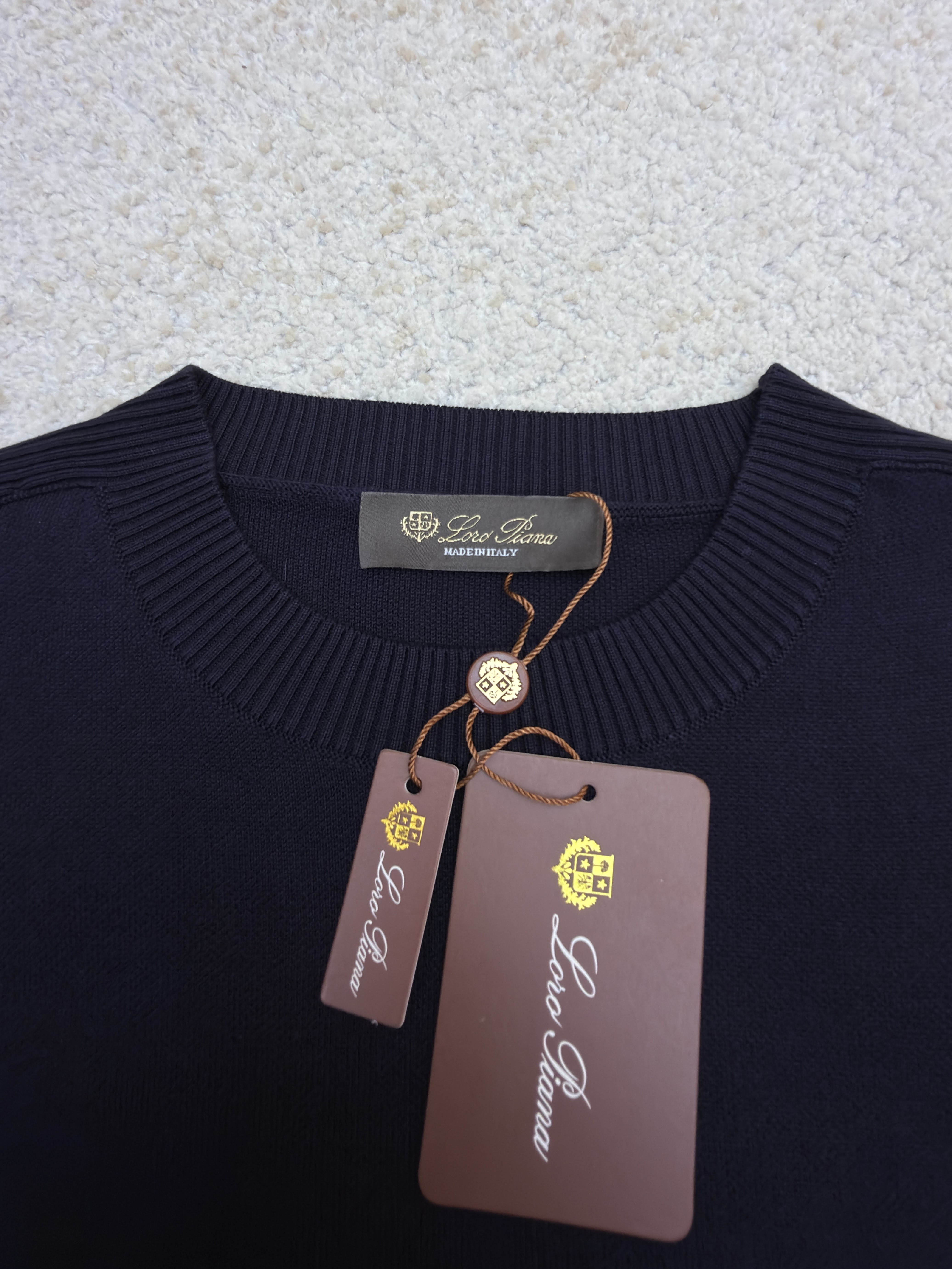 Loro Piana LP 纯色圆领针织毛衣 针织衫 外套 长袖 秋冬 藏蓝色 B5