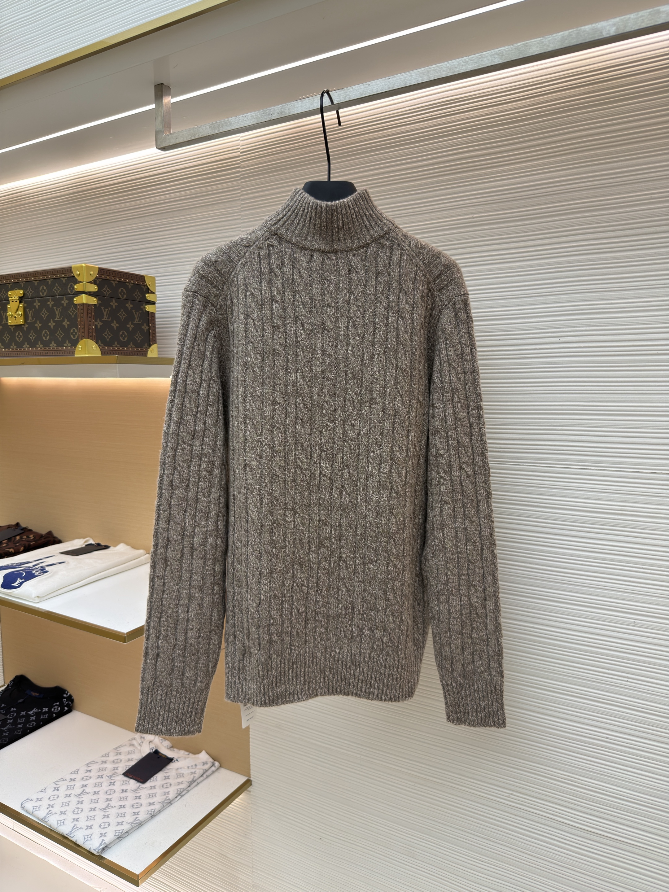 Loro Piana LP 羊毛半拉链针织毛衣 针织衫 外套 长袖 秋冬 杏色 C0