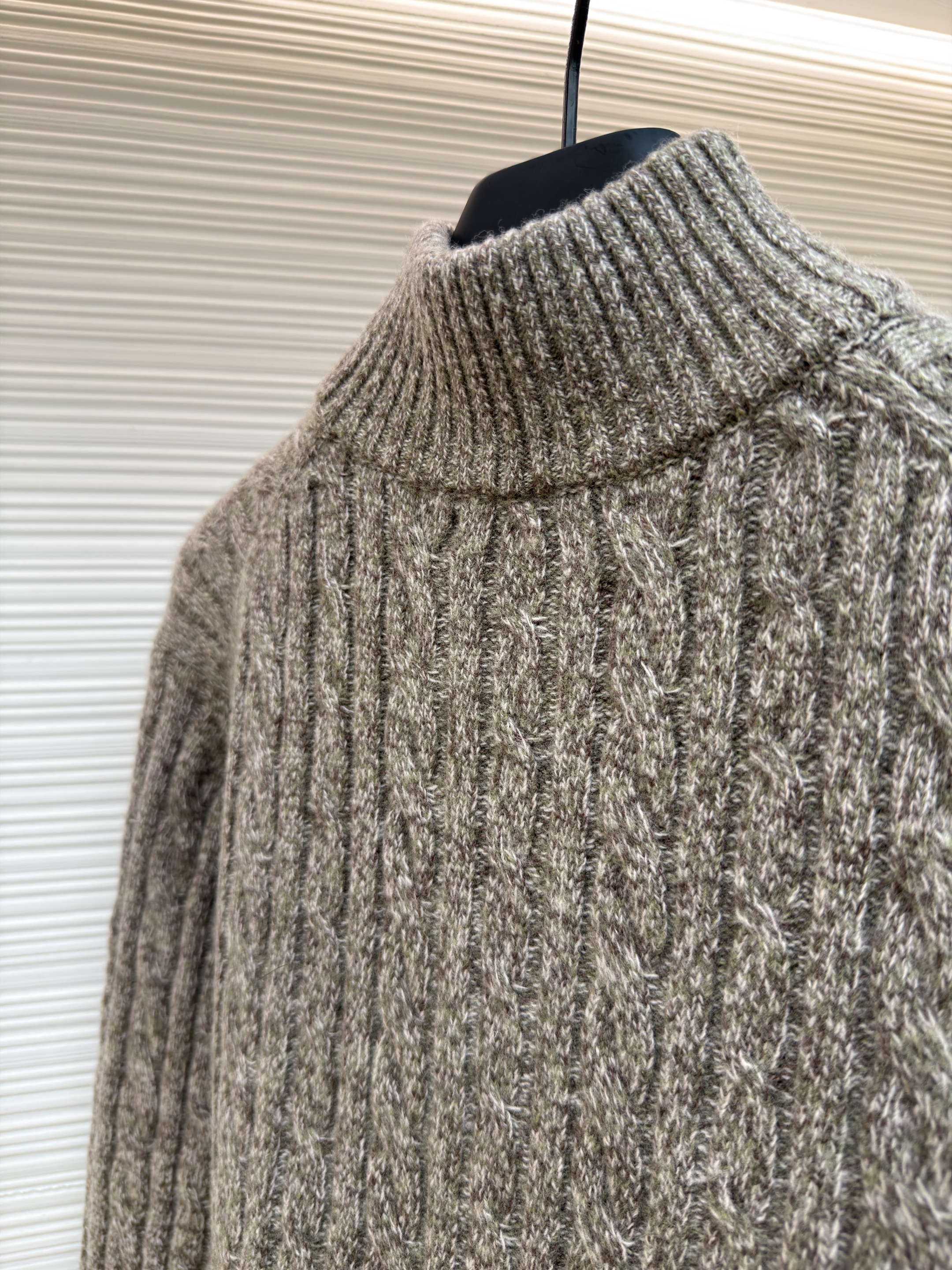 Loro Piana LP 羊毛半拉链针织毛衣 针织衫 外套 长袖 秋冬 杏色 C0