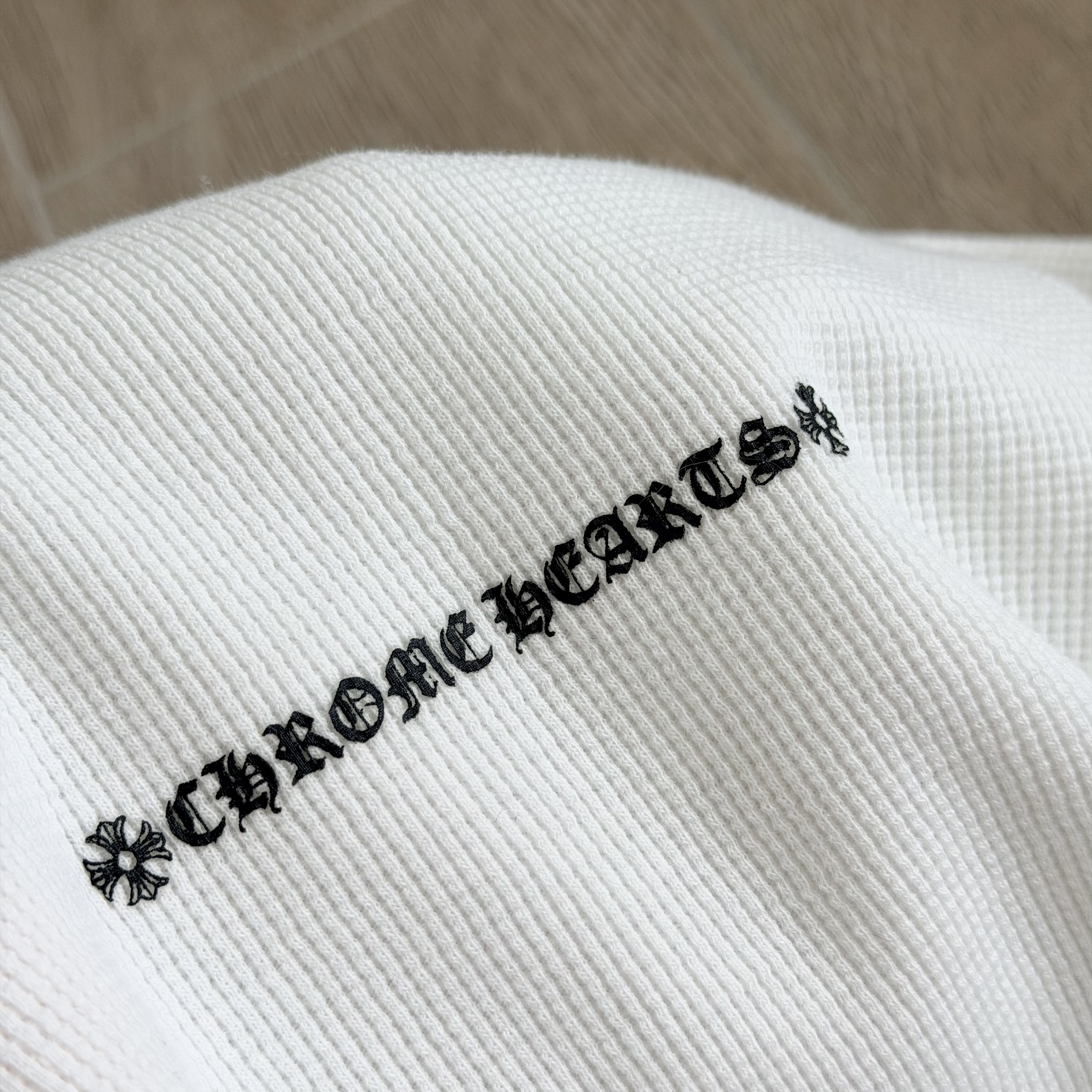 Chrome Hearts 克罗心 华夫格涂鸦圆领长袖T恤 卫衣 秋冬 白色