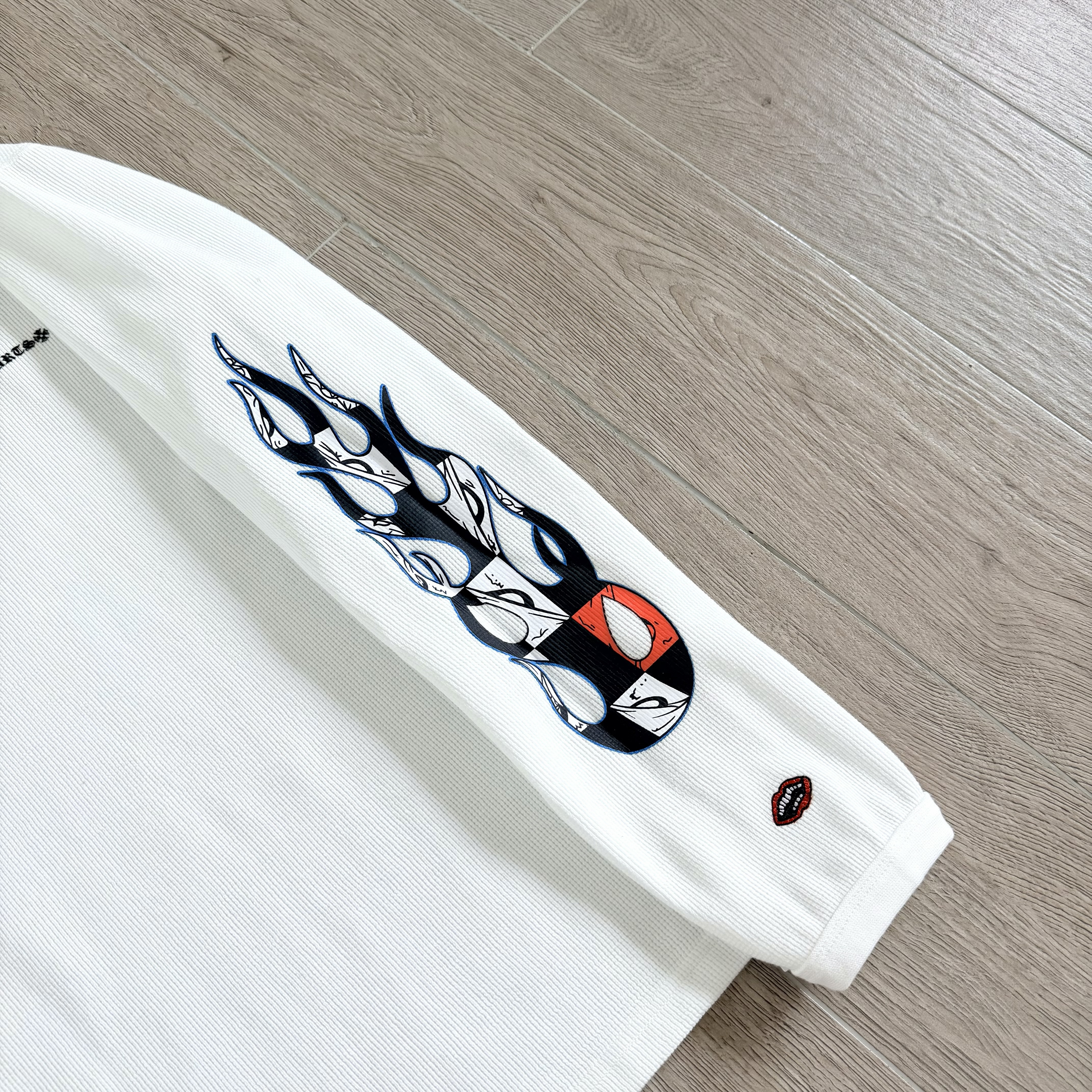 Chrome Hearts 克罗心 华夫格涂鸦圆领长袖T恤 卫衣 秋冬 白色