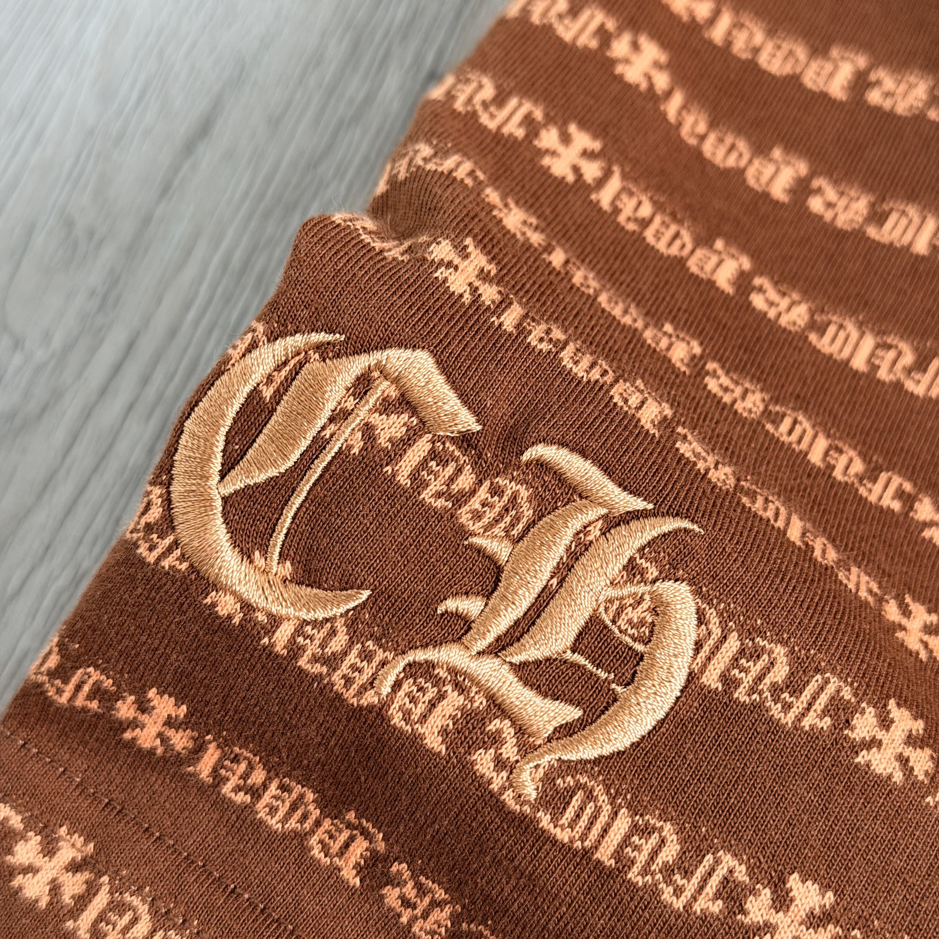 Chrome Hearts CH 克罗心 色织满印刺绣蔓藤圆领T恤 短袖 夏款 