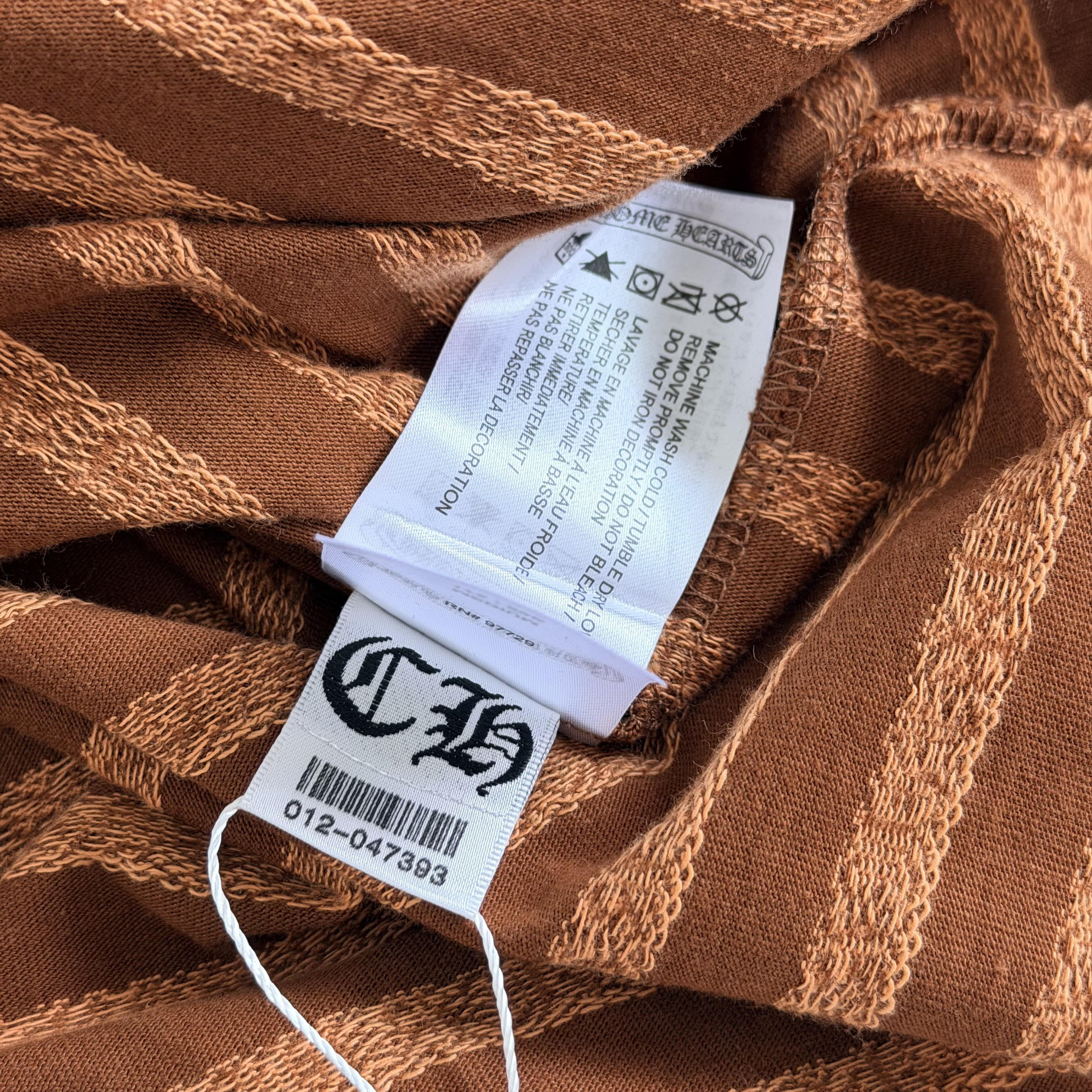 Chrome Hearts CH 克罗心 色织满印刺绣蔓藤Polo衫 T恤 长袖 棕色