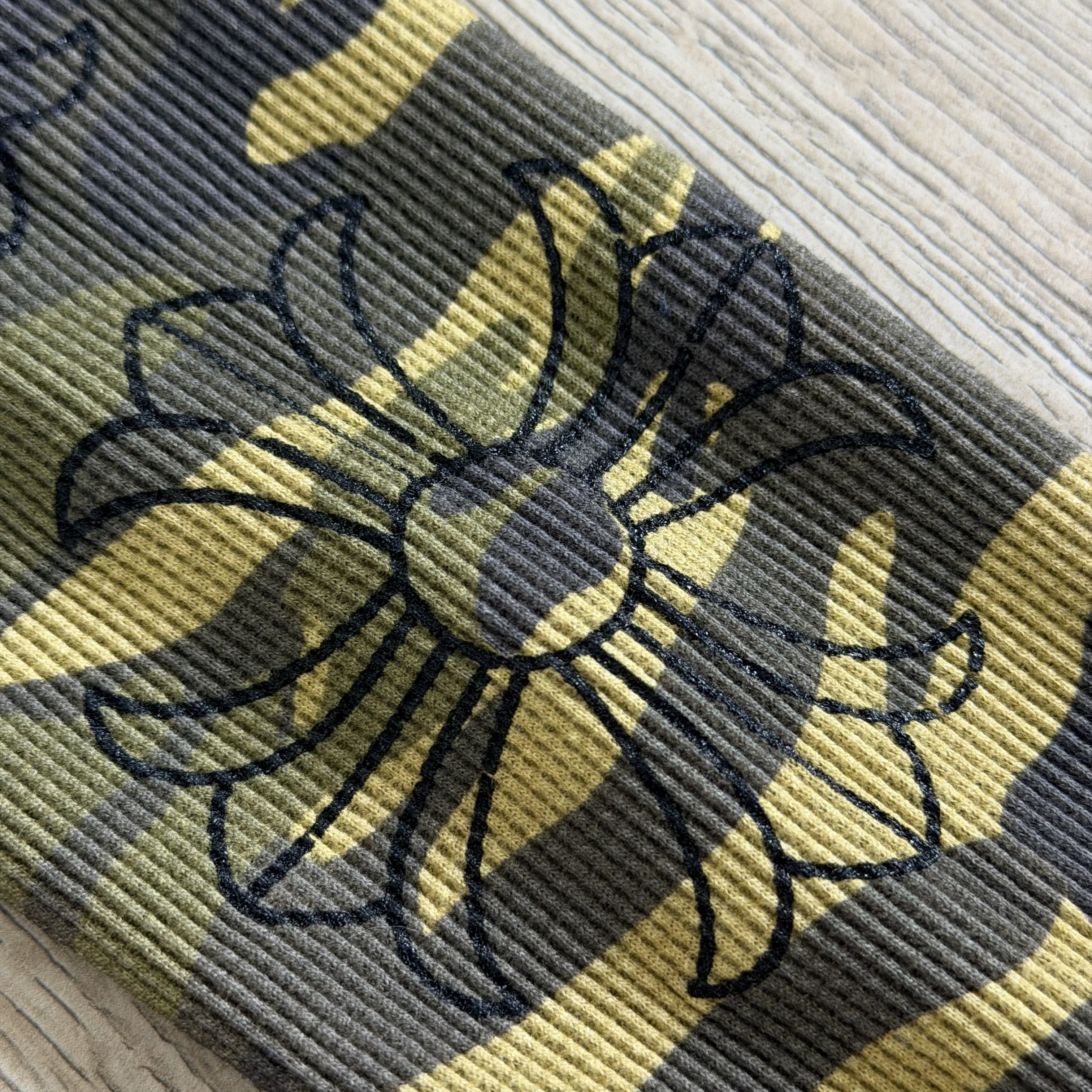 Chrome Hearts CH 克罗心 保暖系列 华夫格后背马蹄袖子十字架印花圆领修身T恤 打底衫 长袖 女款 迷彩