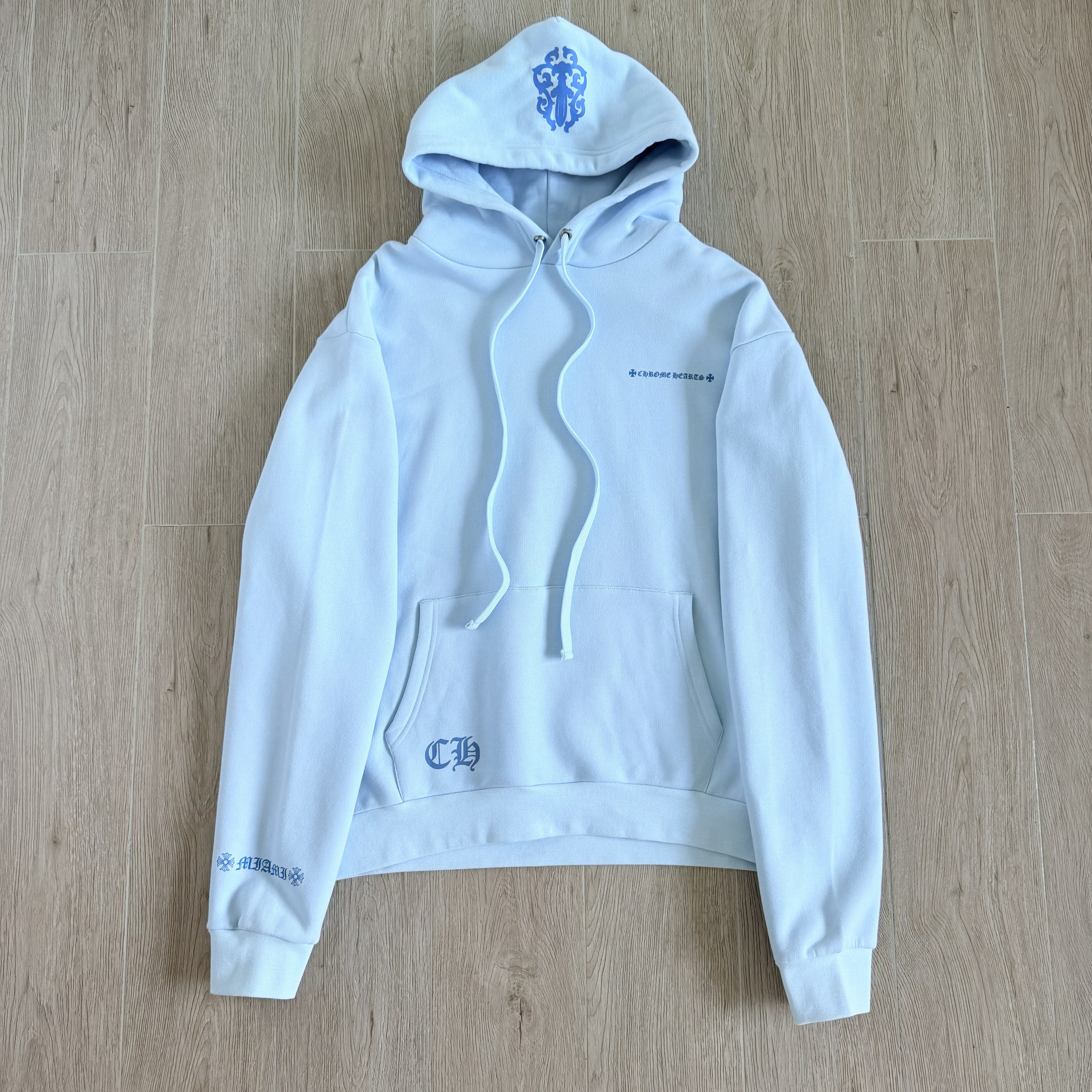 Chrome Hearts 克罗心 miami 迈阿密限定款抓绒连帽卫衣 连帽衫 外套 长袖 蓝色