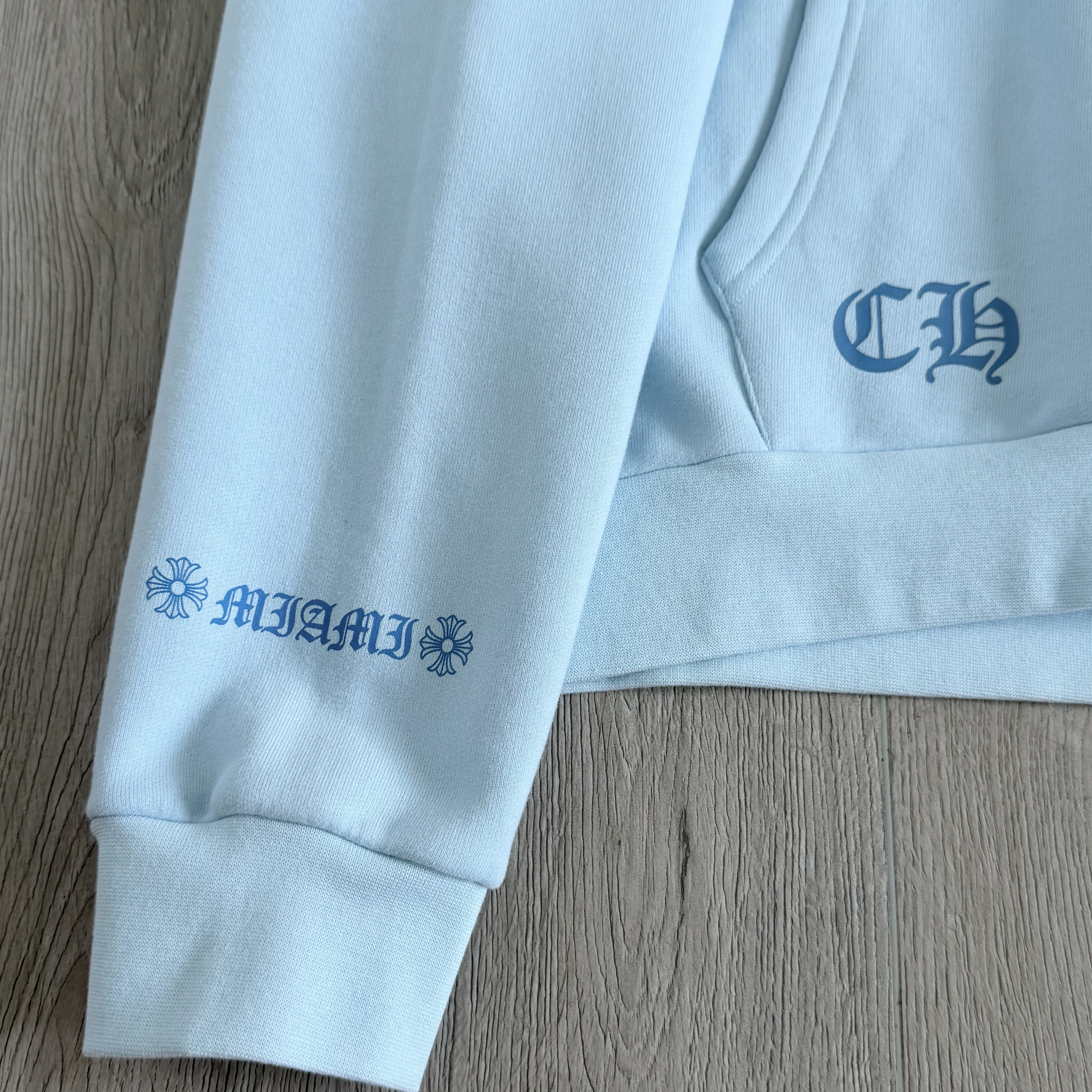 Chrome Hearts 克罗心 miami 迈阿密限定款抓绒连帽卫衣 连帽衫 外套 长袖 蓝色