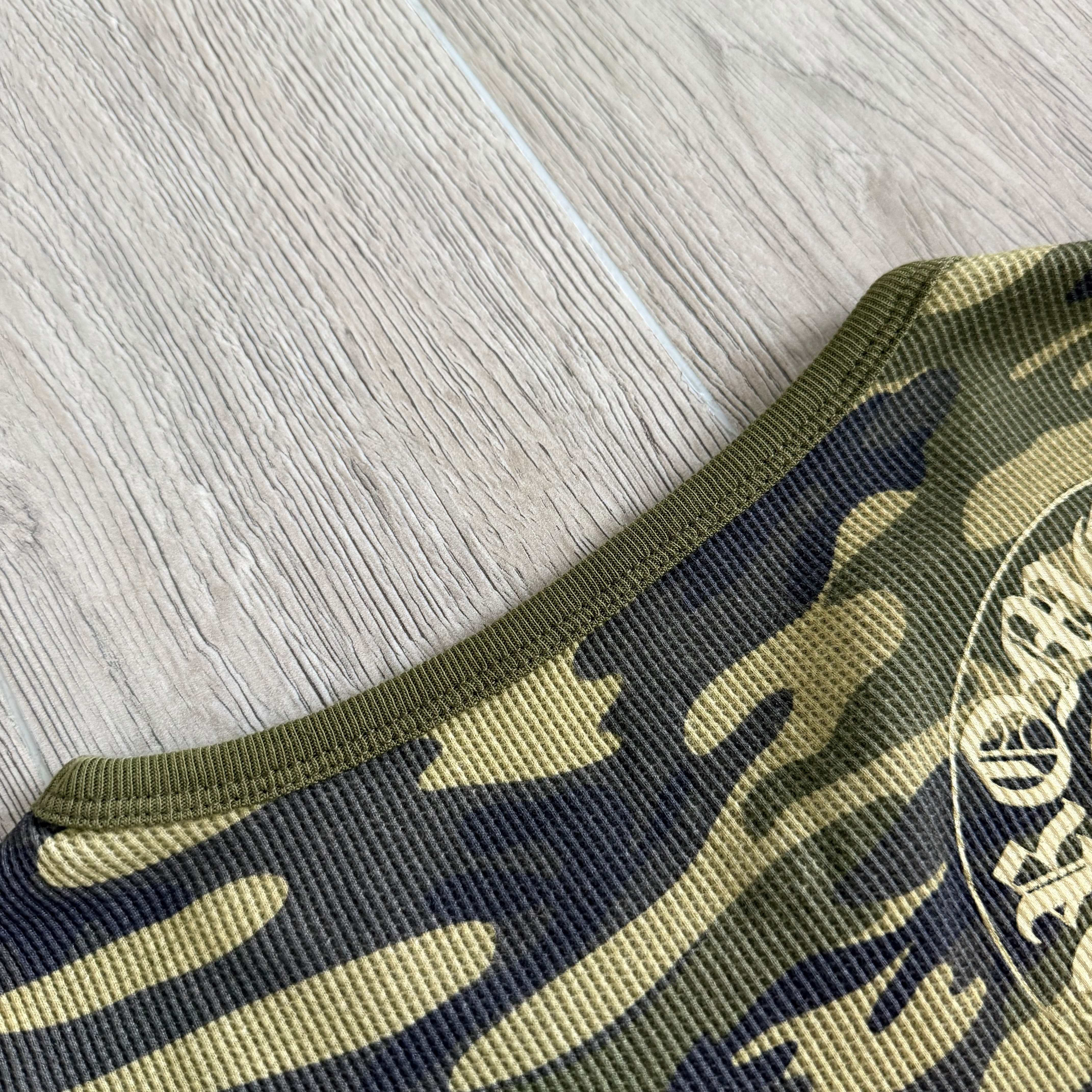 Chrome Hearts CH 克罗心 保暖系列 华夫格胸前满福十字架后背马蹄印花圆领修身T恤 打底衫 长袖 女款 迷彩