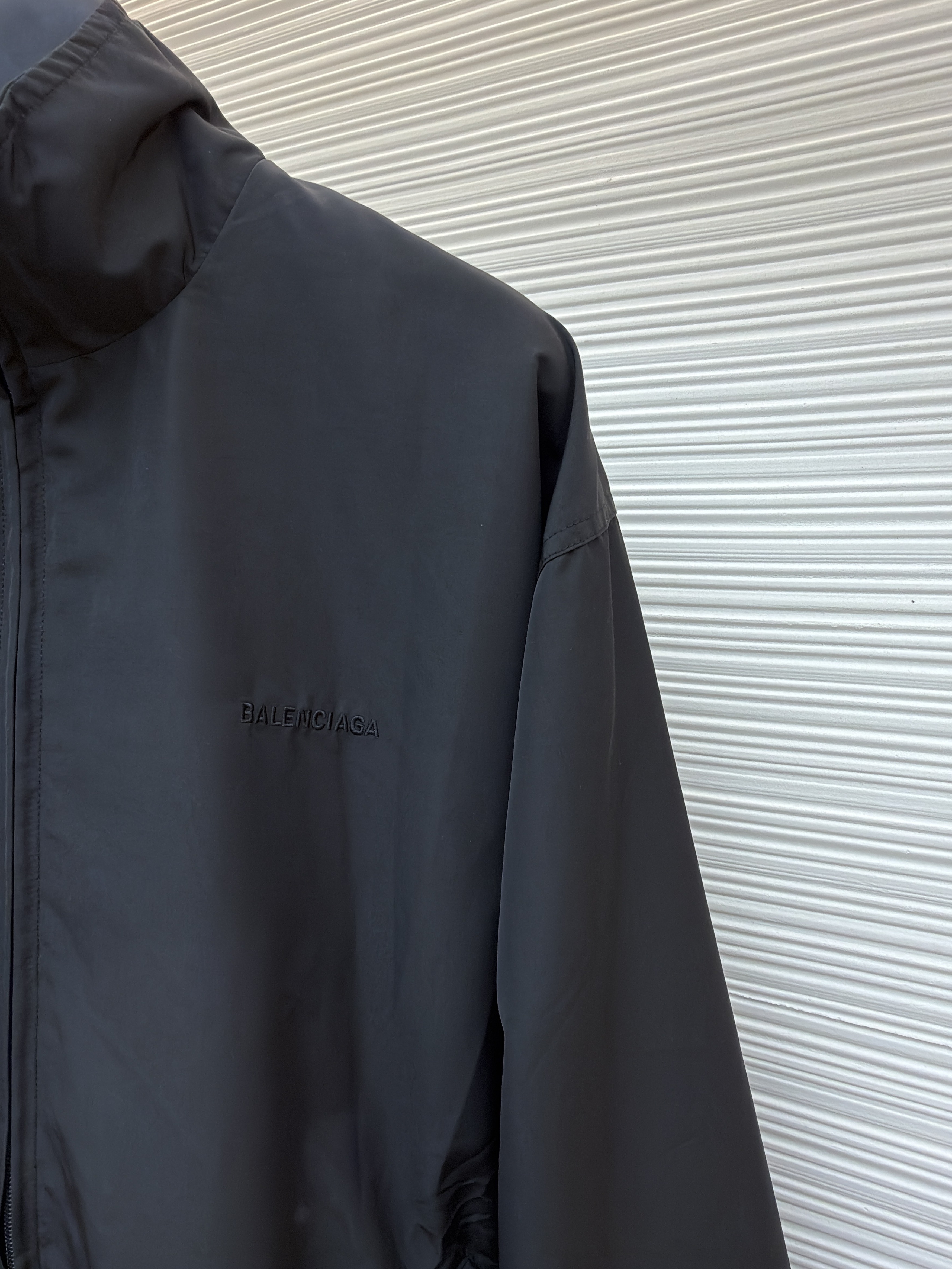 Balenciaga 巴黎世家 涂鸦胶带印花拉链立领夹克 外套 长袖 秋冬 黑色 B0