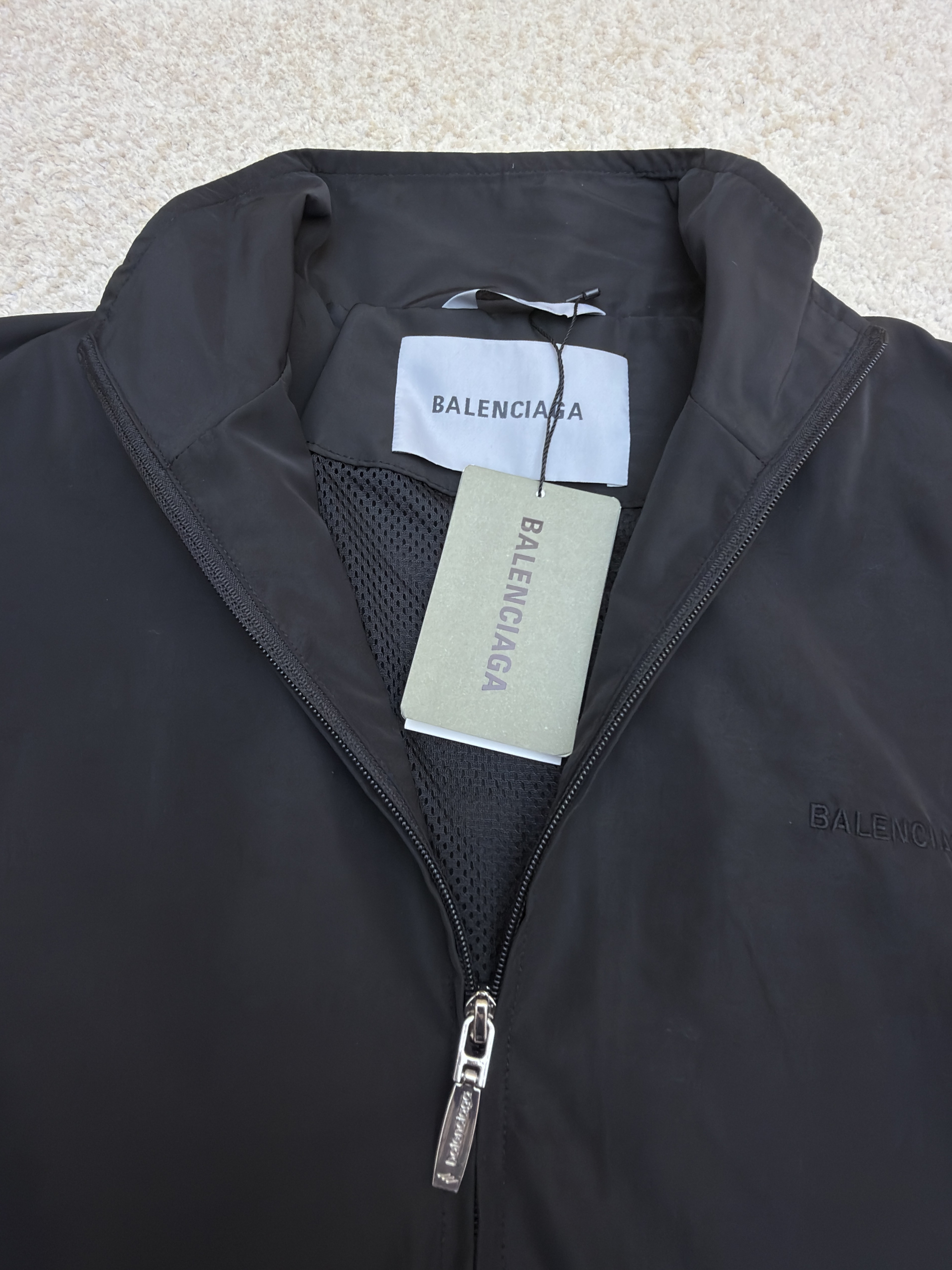 Balenciaga 巴黎世家 涂鸦胶带印花拉链立领夹克 外套 长袖 秋冬 黑色 B0
