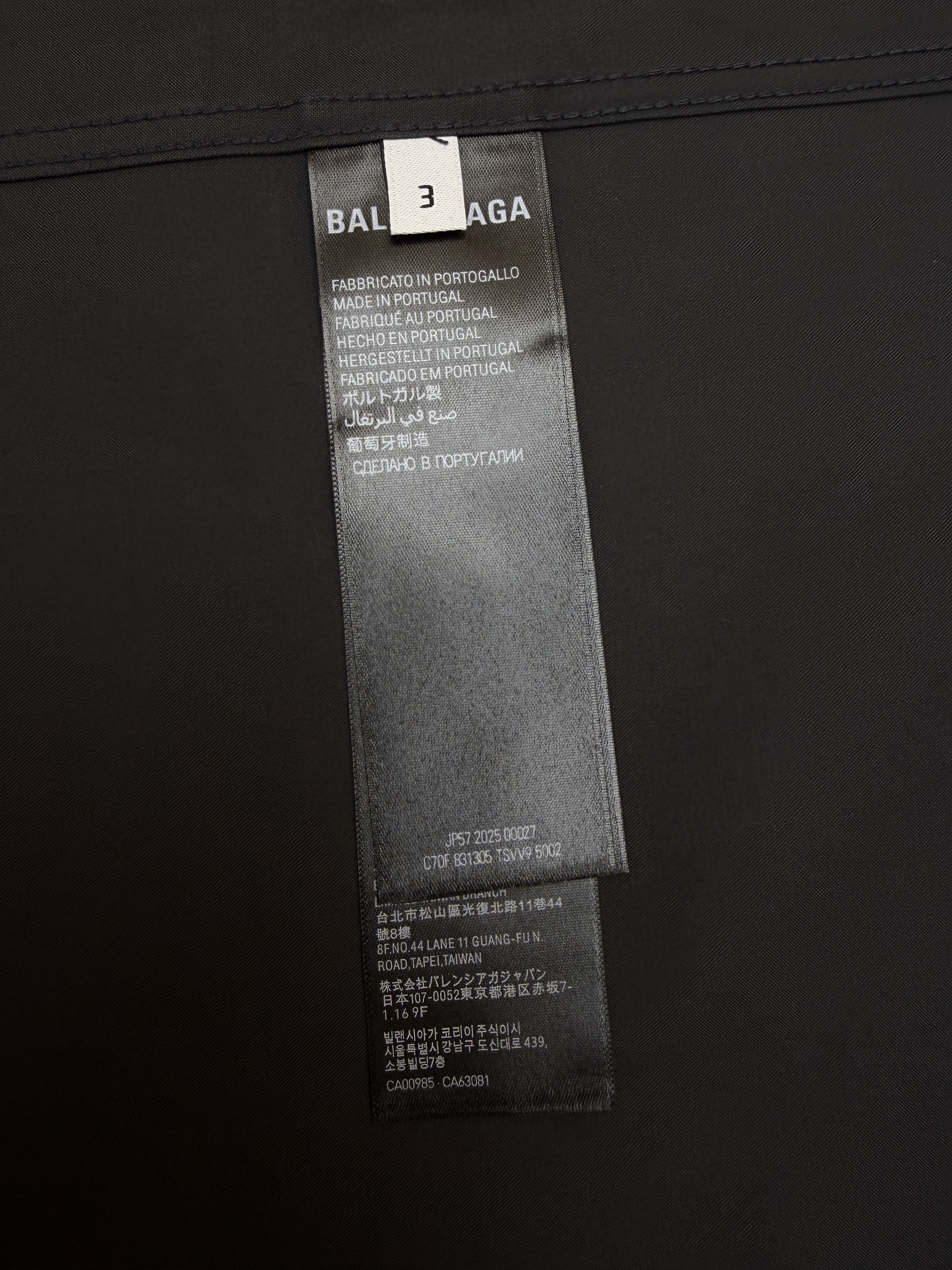 Balenciaga 巴黎世家 后背字母logo印花衬衫 长袖 外套 黑色 白色 B0