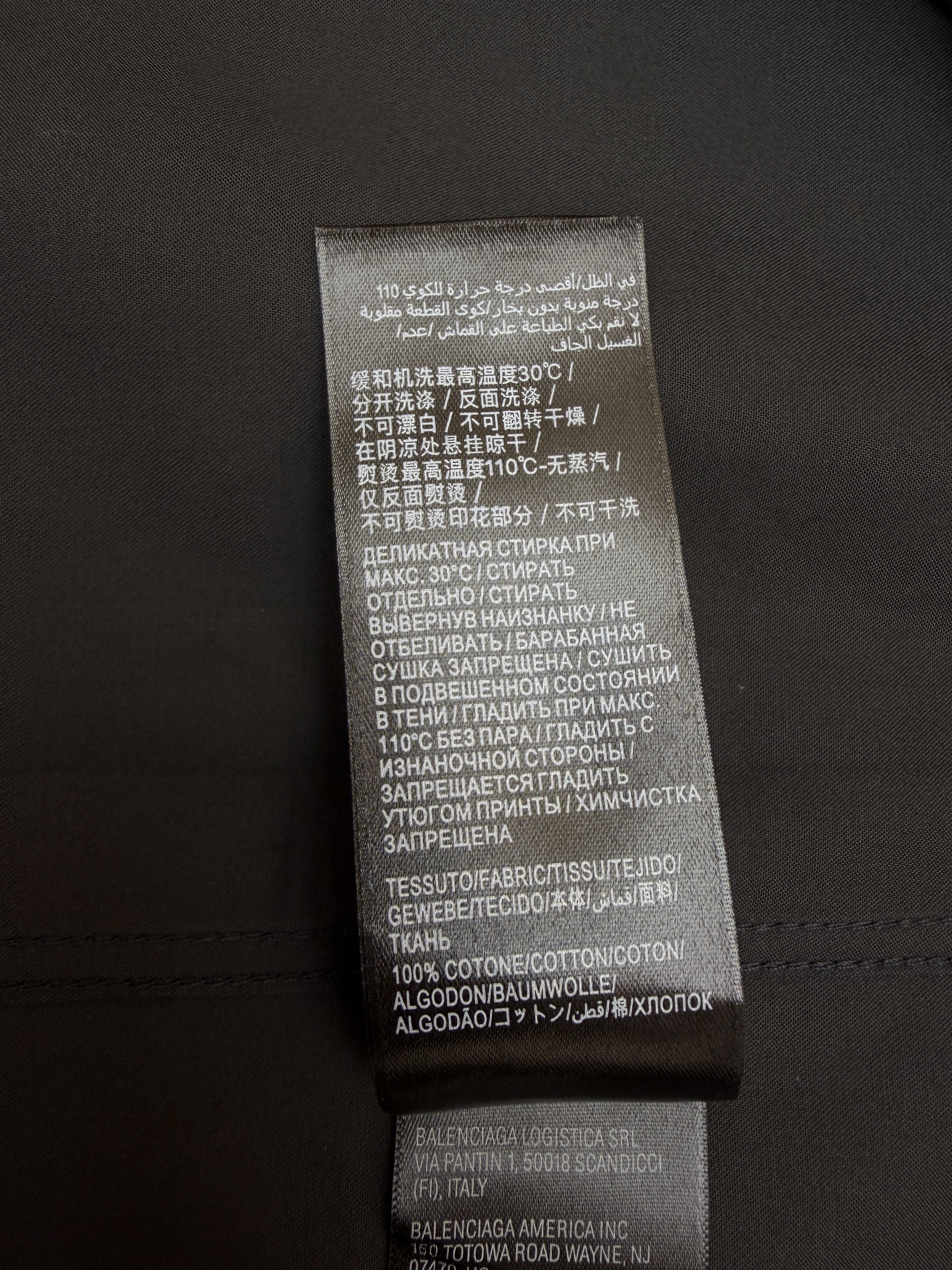 Balenciaga 巴黎世家 后背字母logo印花衬衫 长袖 外套 黑色 白色 B0