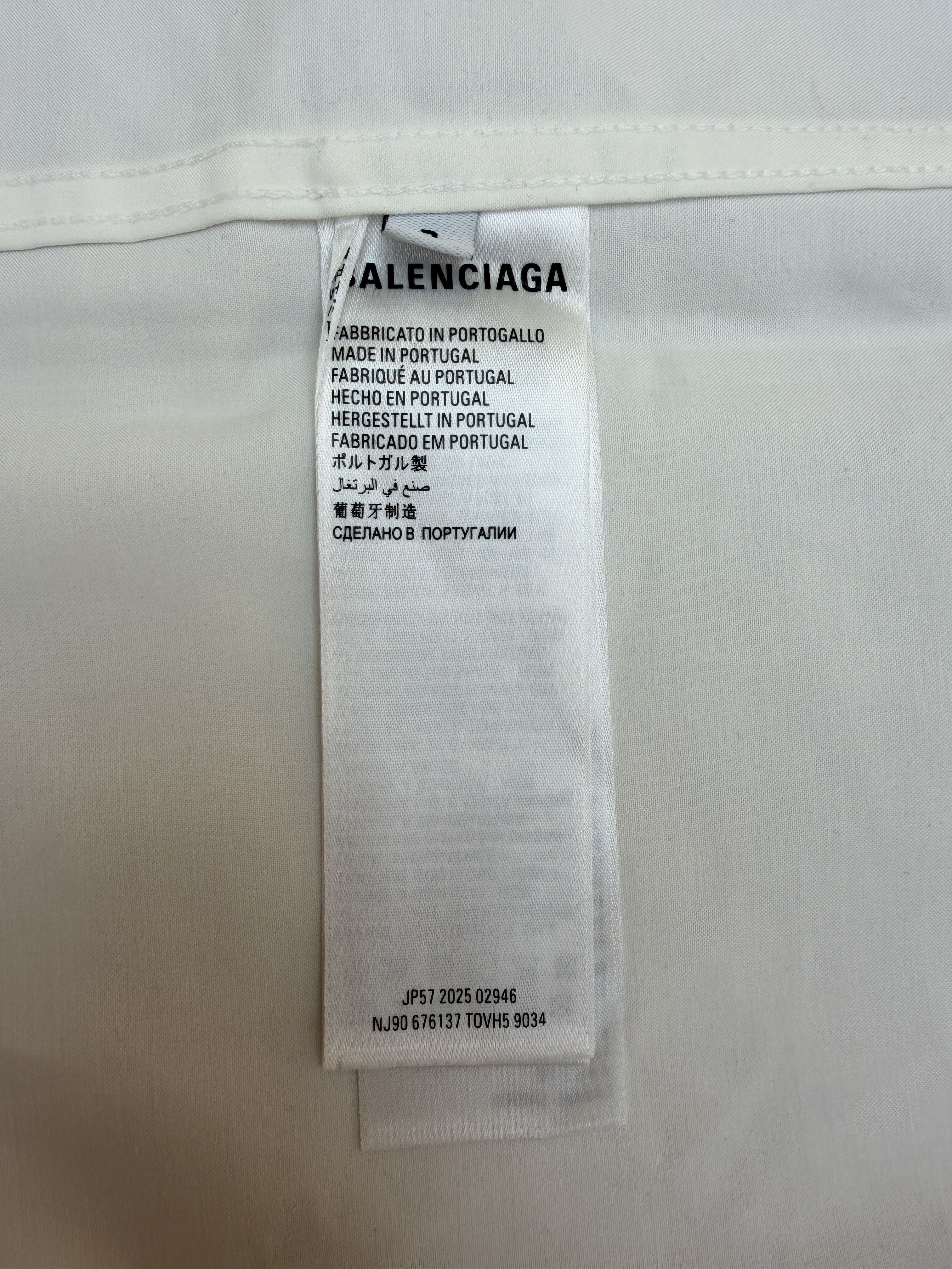 Balenciaga 巴黎世家 后背字母logo印花衬衫 长袖 外套 黑色 白色 B0