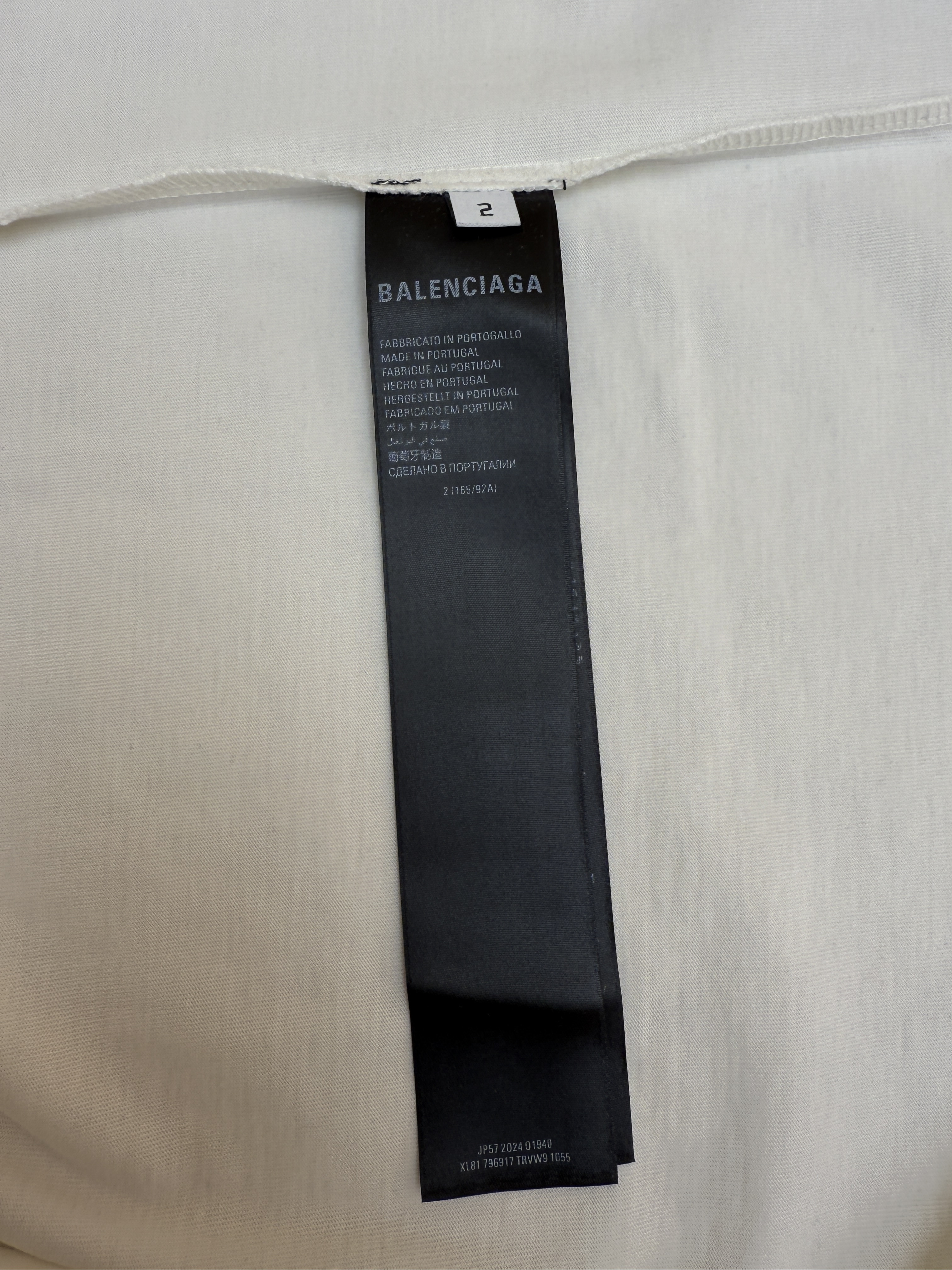 Balenciaga 巴黎世家 刺绣1号球服圆领T恤 运动衫 长袖 黑色 白色 A7