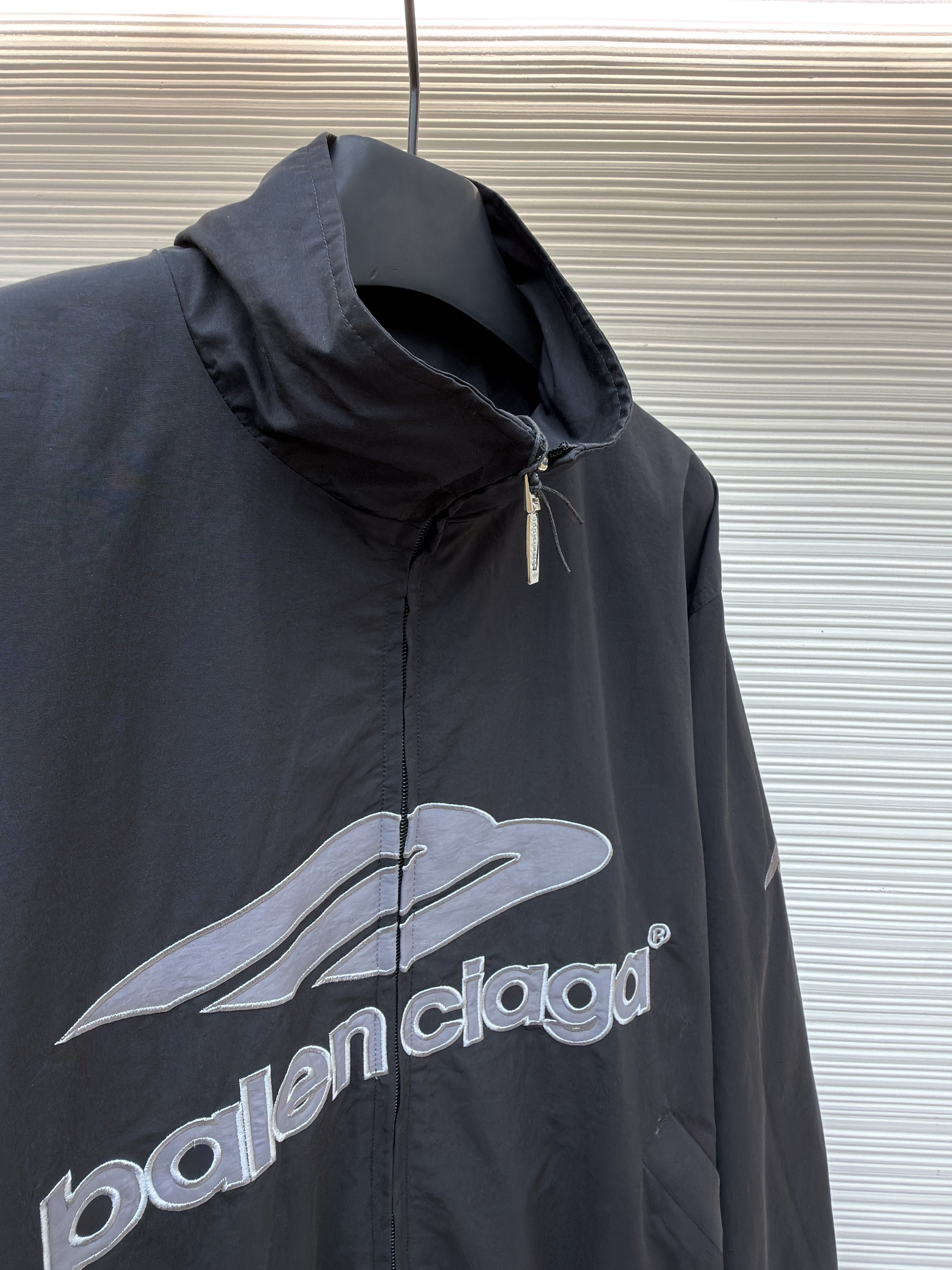 Balenciaga 巴黎世家 3B字母logo拉链立领外套 夹克 运动衫 长袖 黑色 蓝色 C0