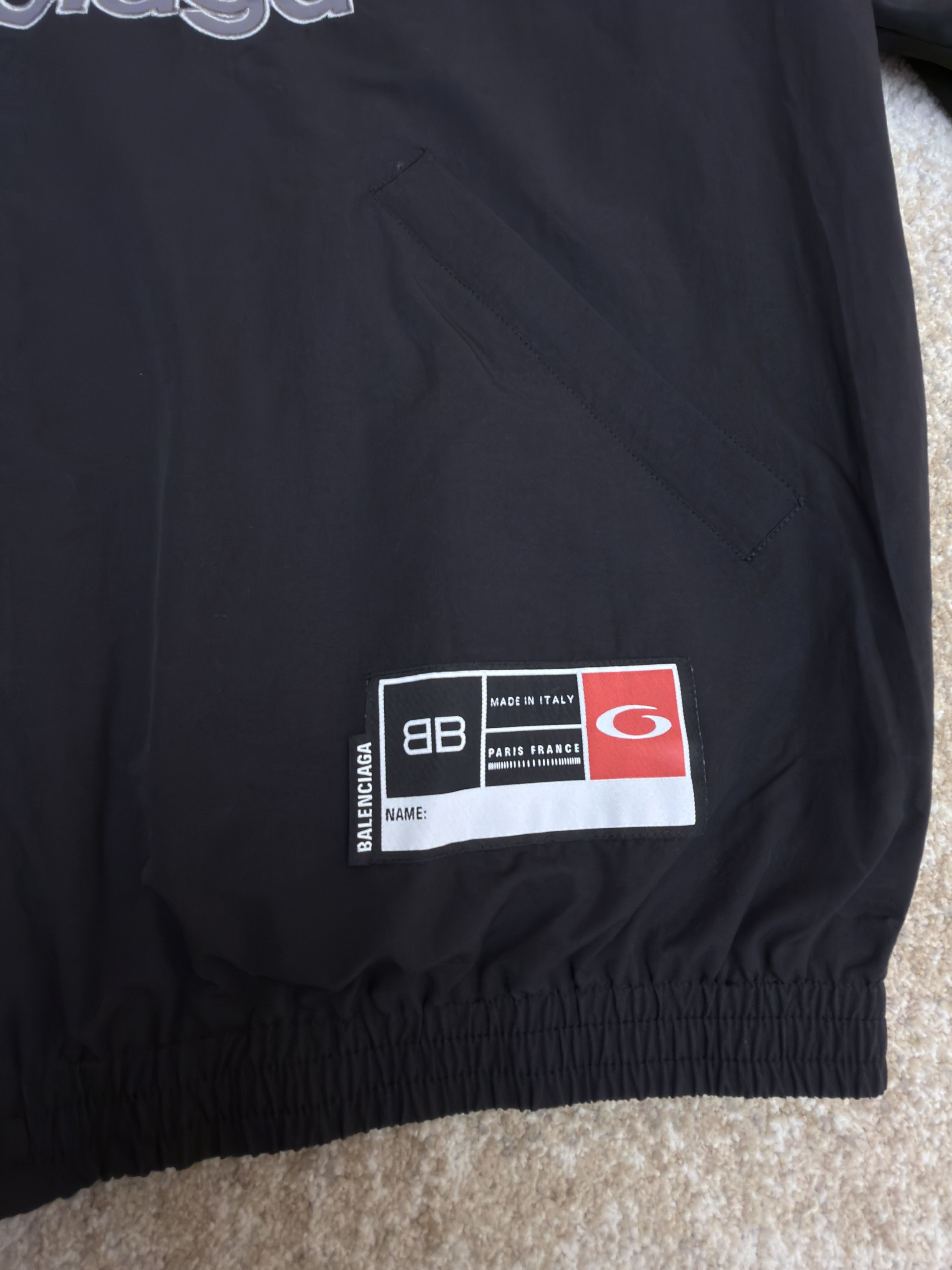 Balenciaga 巴黎世家 3B字母logo拉链立领外套 夹克 运动衫 长袖 黑色 蓝色 C0