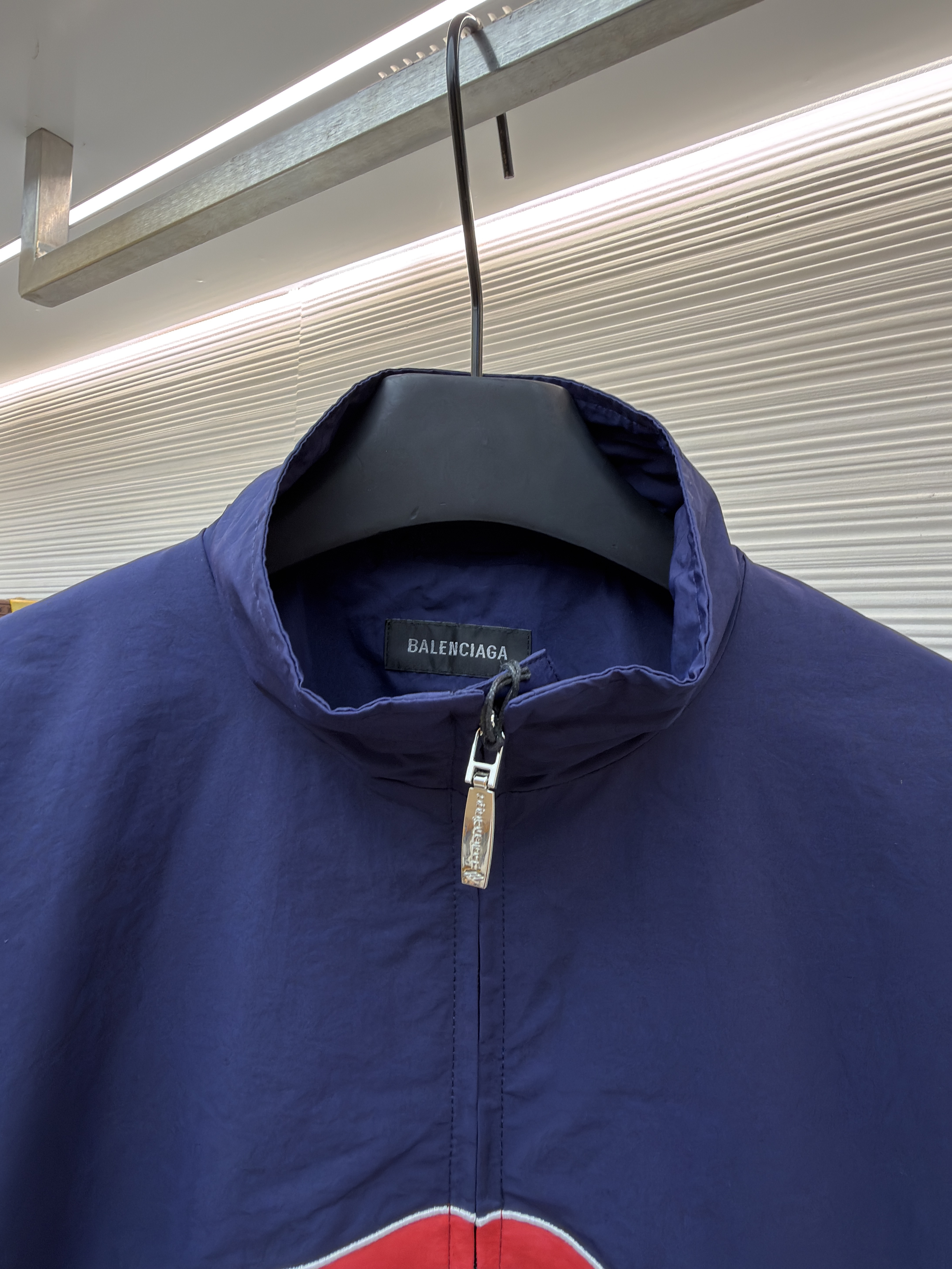Balenciaga 巴黎世家 3B字母logo拉链立领外套 夹克 运动衫 长袖 黑色 蓝色 C0