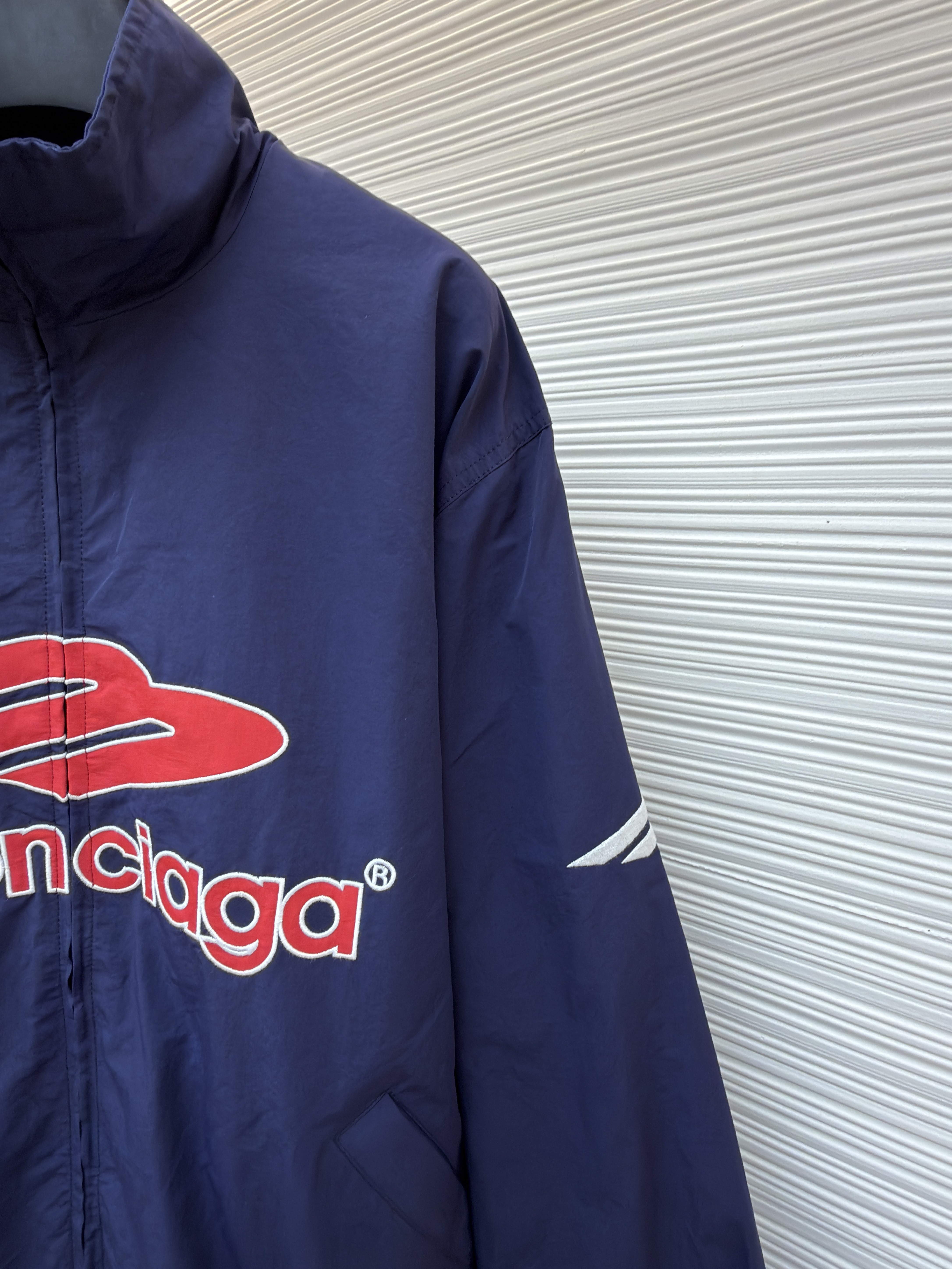 Balenciaga 巴黎世家 3B字母logo拉链立领外套 夹克 运动衫 长袖 黑色 蓝色 C0