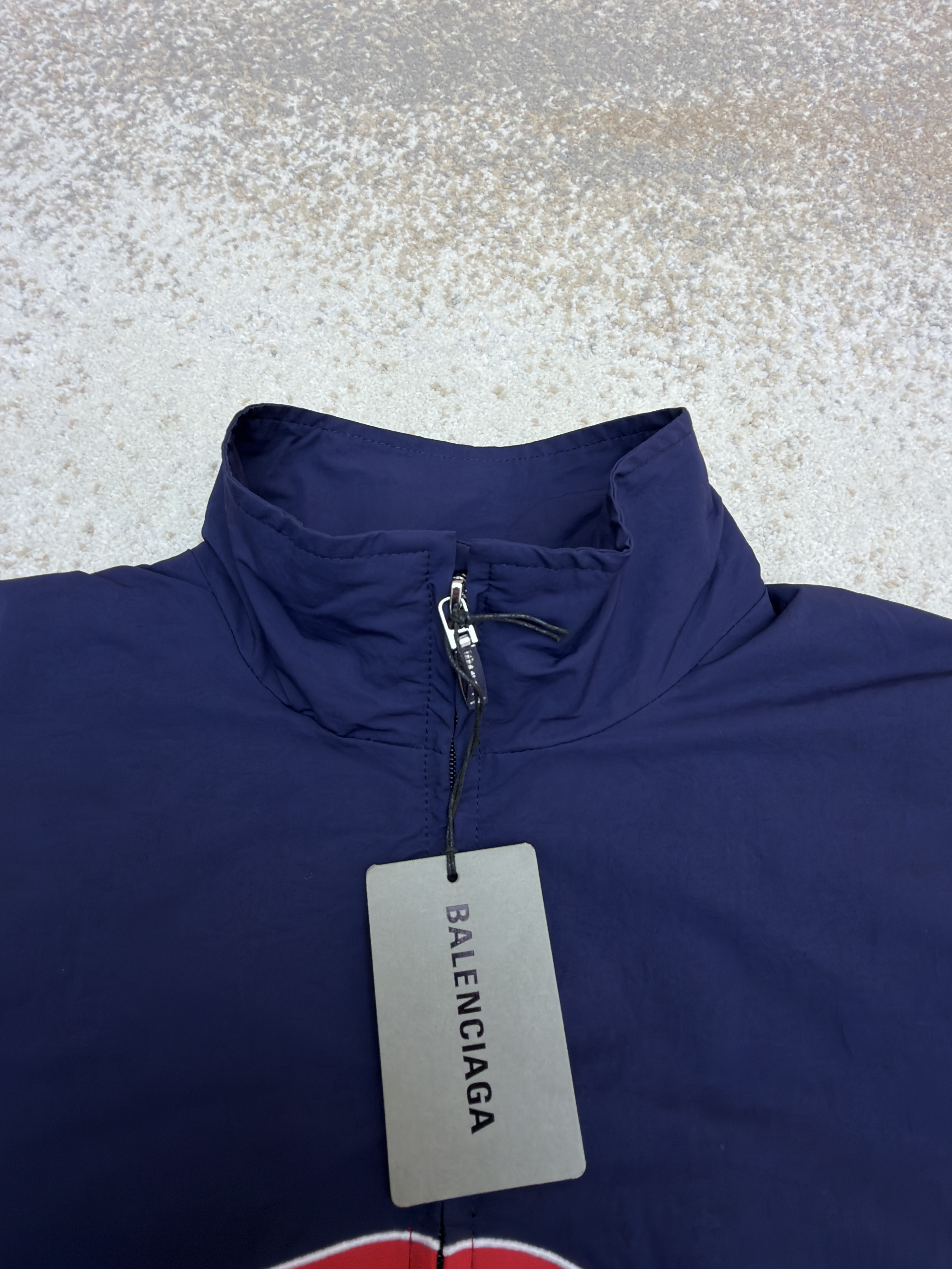 Balenciaga 巴黎世家 3B字母logo拉链立领外套 夹克 运动衫 长袖 黑色 蓝色 C0