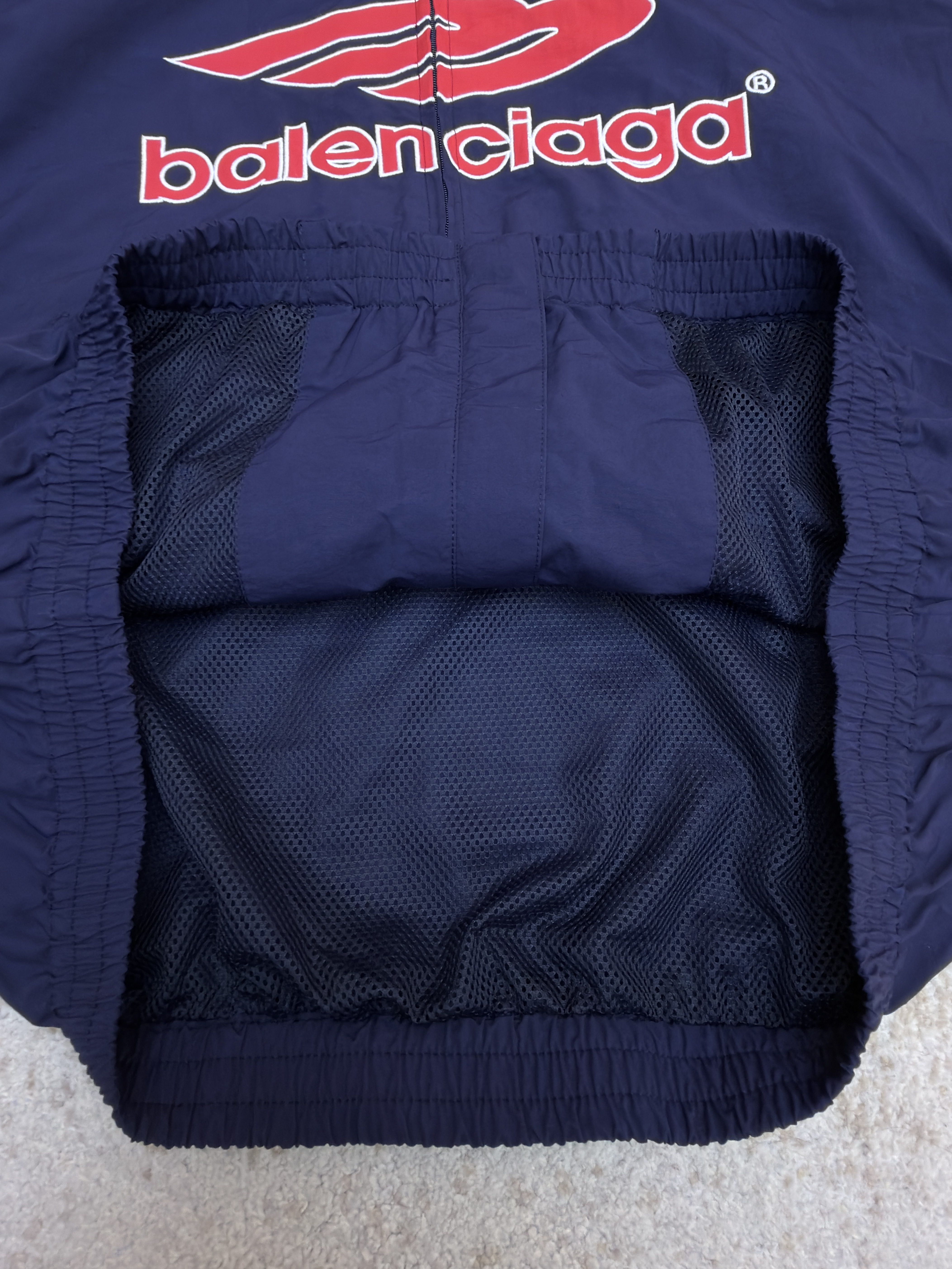 Balenciaga 巴黎世家 3B字母logo拉链立领外套 夹克 运动衫 长袖 黑色 蓝色 C0