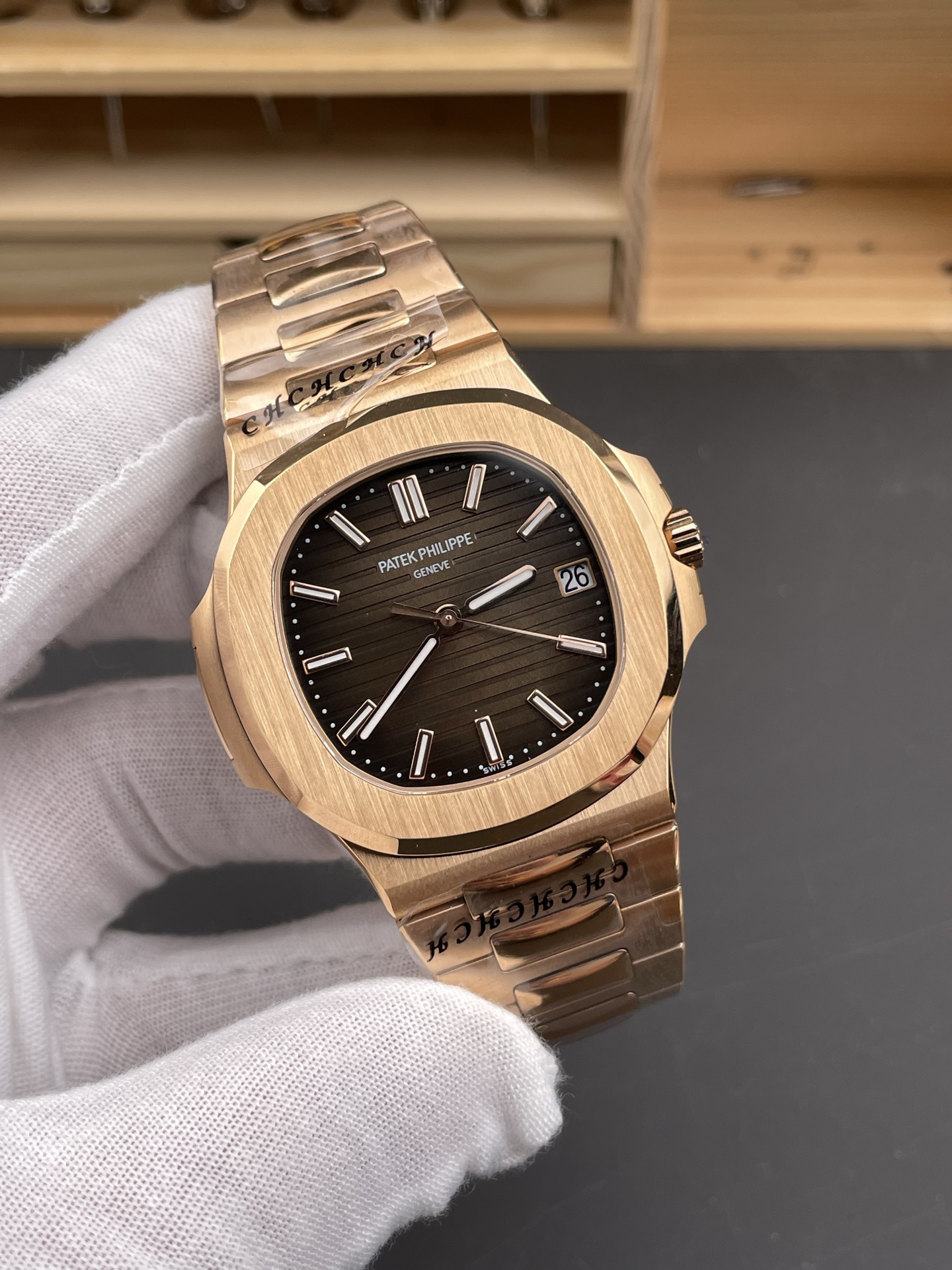 Patek Philippe 百达翡丽 鹦鹉螺 5711 玫瑰金 咖啡面-324
