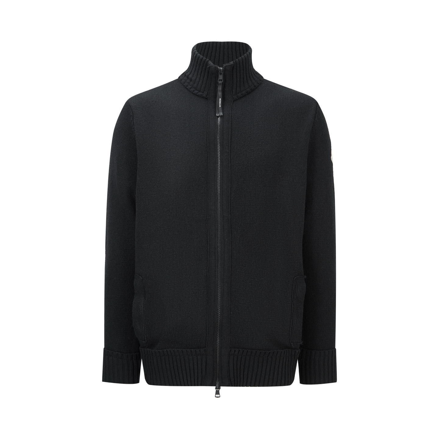 [Moncler 蒙口 徽标拉链立领针织开衫 毛衣 针织衫 秋冬 外套 灰色 黑色 B5