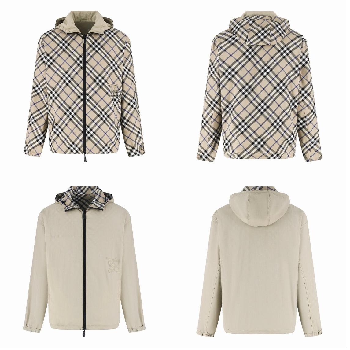 Burberry 巴宝莉 双面两穿战马绣花格纹拉链连帽外套 夹克 长袖 C0