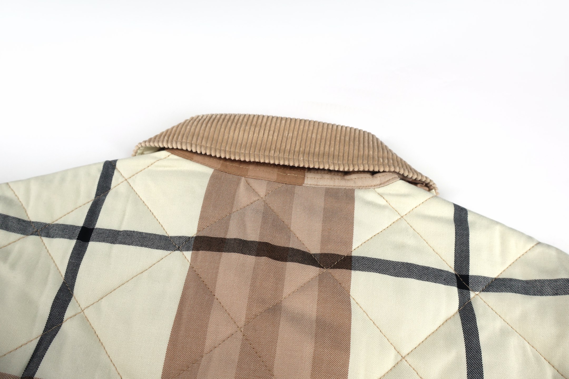 Burberry 巴宝莉 格纹翻领棉服 外套 夹克 长袖 保暖 桦木色 C0