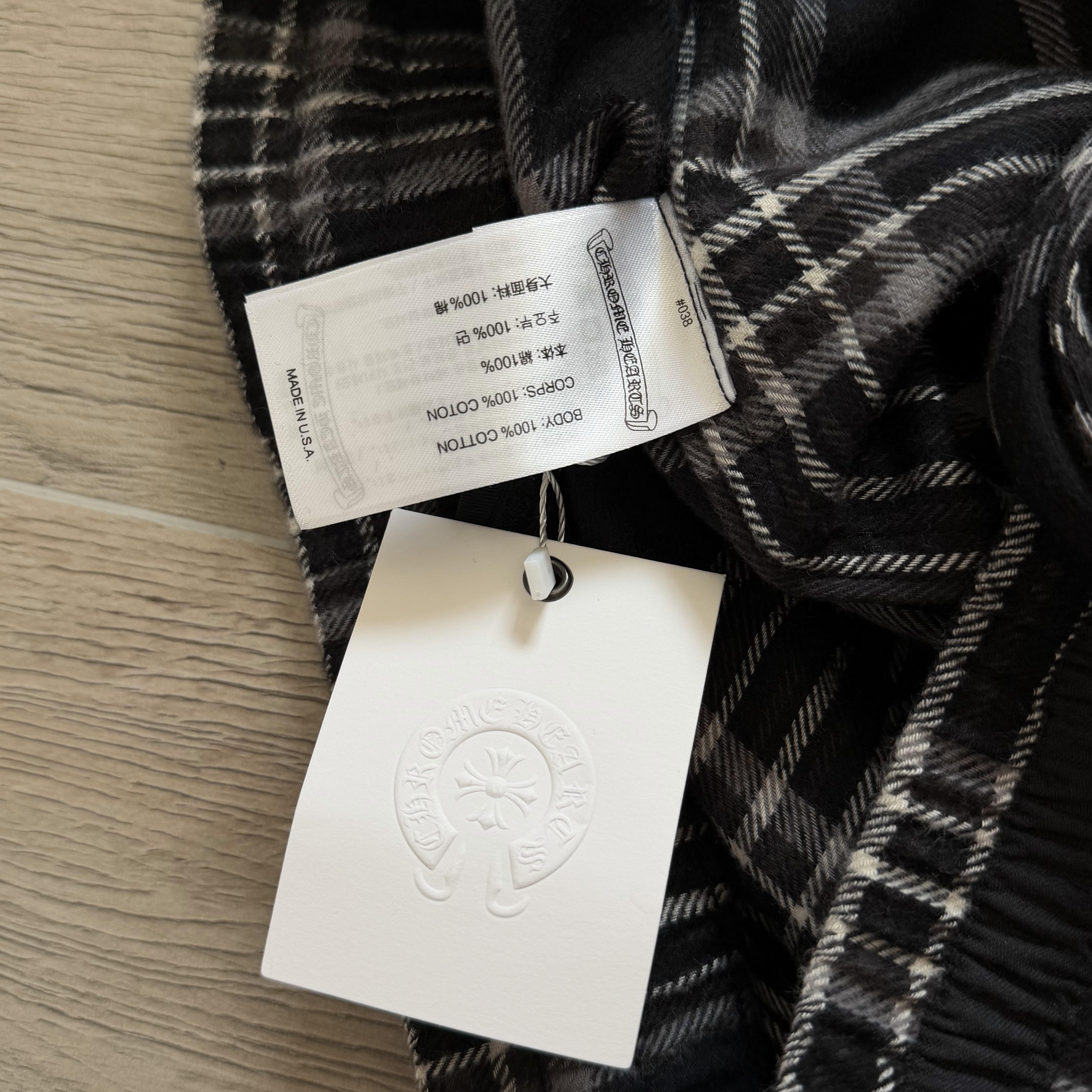 925 Chrome Hearts CH 克罗心 法兰绒 格子 银纸卷轴十字架松紧腰短裤 裤子 休闲裤 七分裤 夏季 黑色