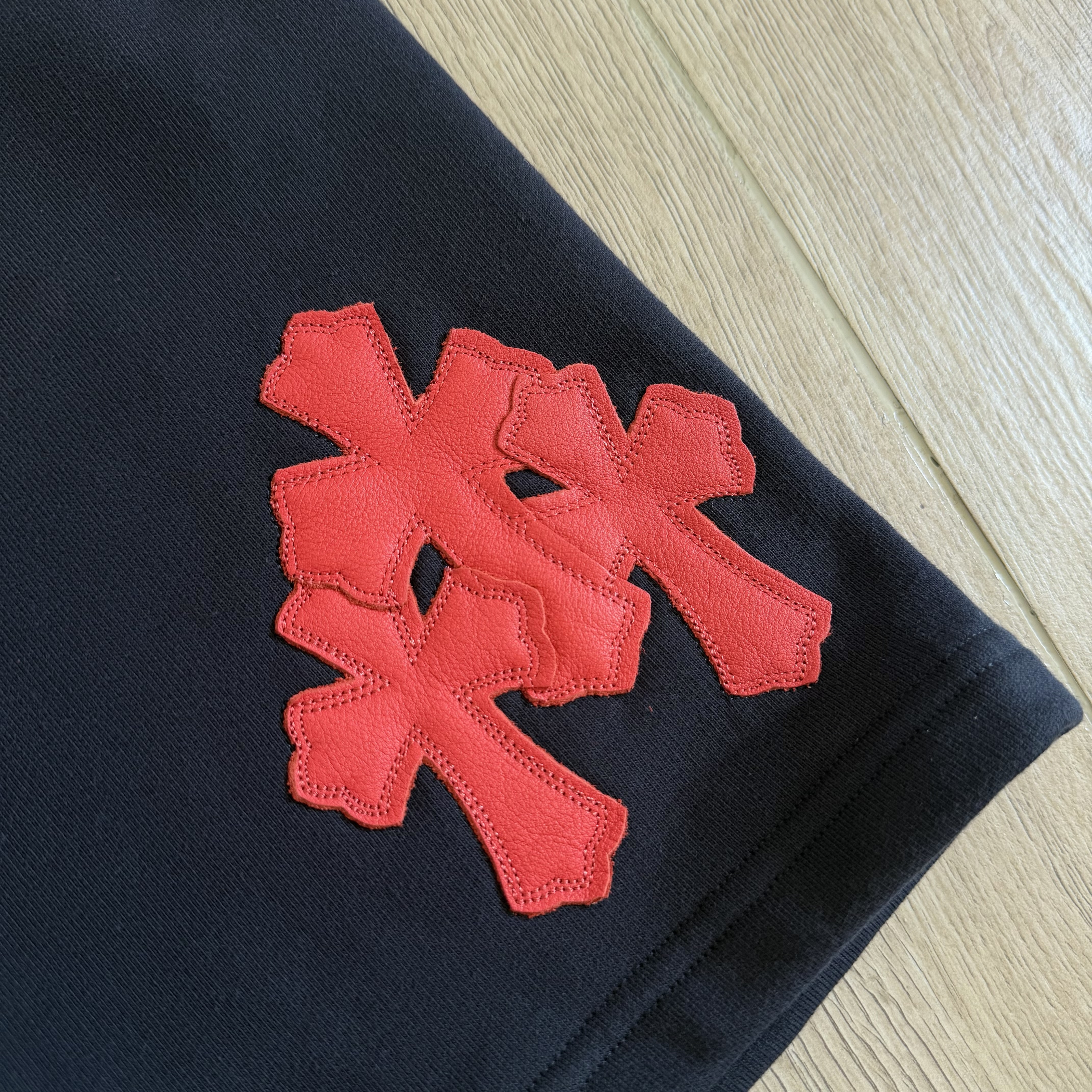 925 Chrome Hearts CH 克罗心 十字架拼皮松紧腰短裤 裤子 运动裤 休闲裤 夏季 藏青色