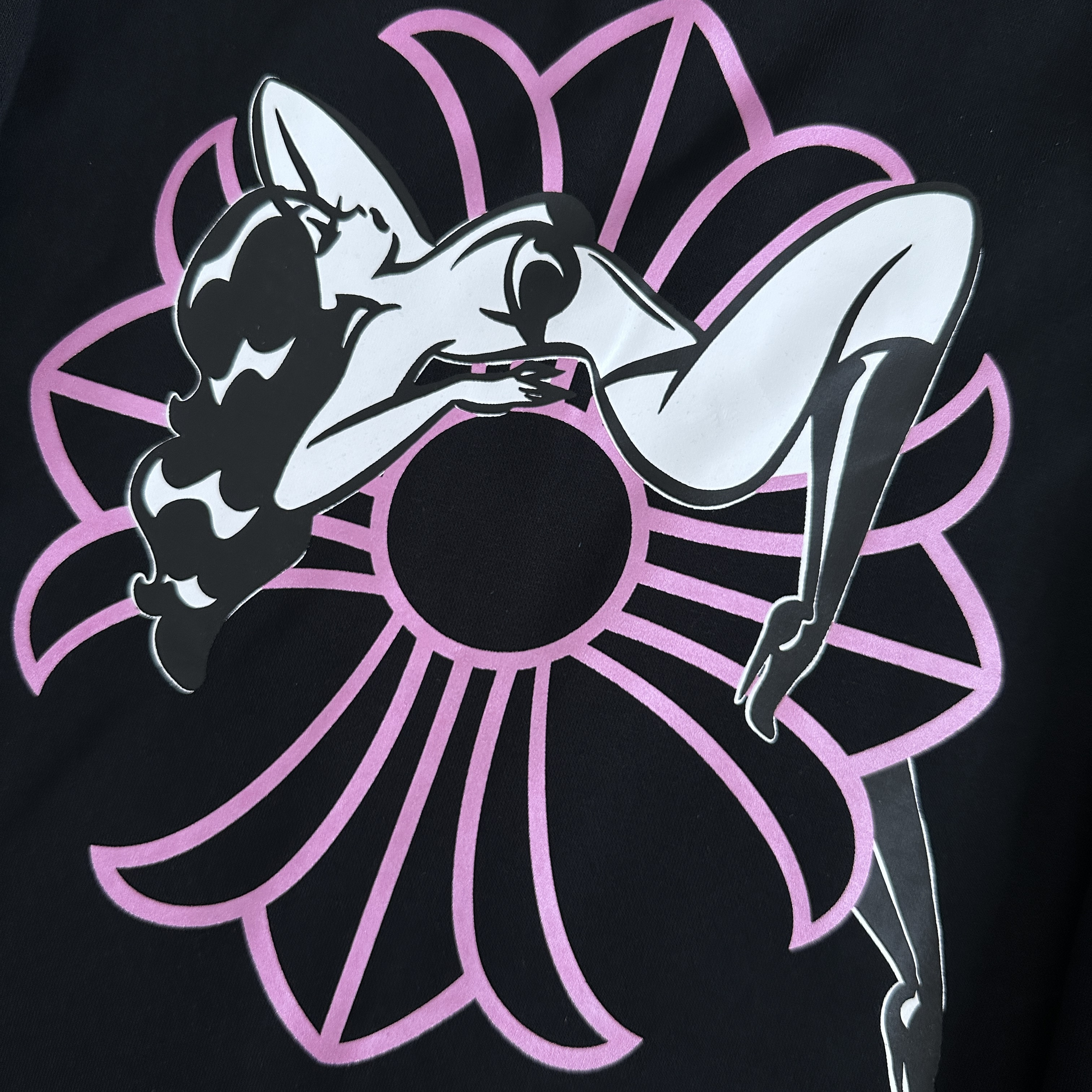 Chrome Hearts Deadly Doll 克罗心联名舞女抓绒拉链连帽卫衣 连帽衫 花臂 长袖 外套 黑色