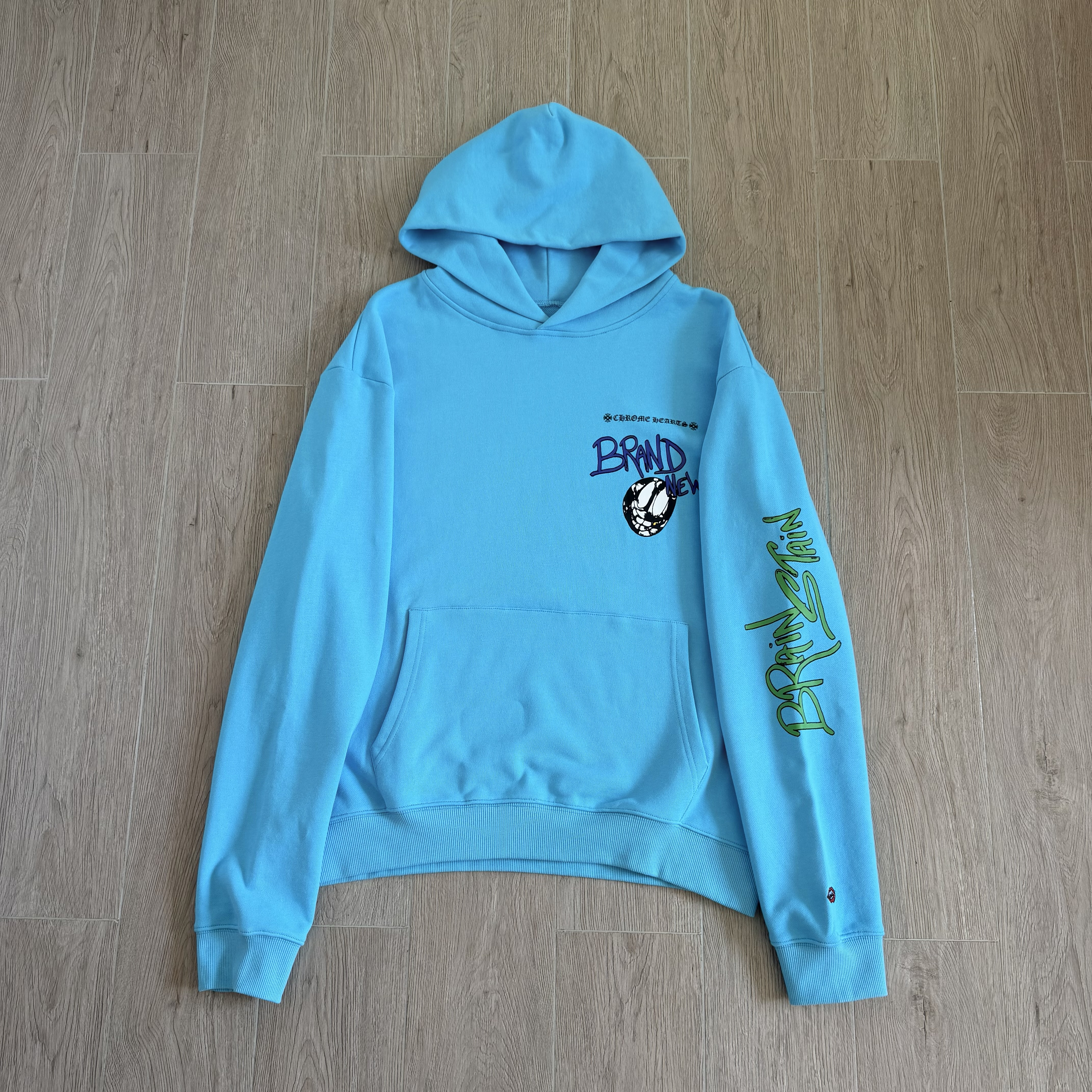 Chrome Hearts 克罗心 matty boy 涂鸦系列连帽卫衣 连帽衫 外套 长袖 蓝色