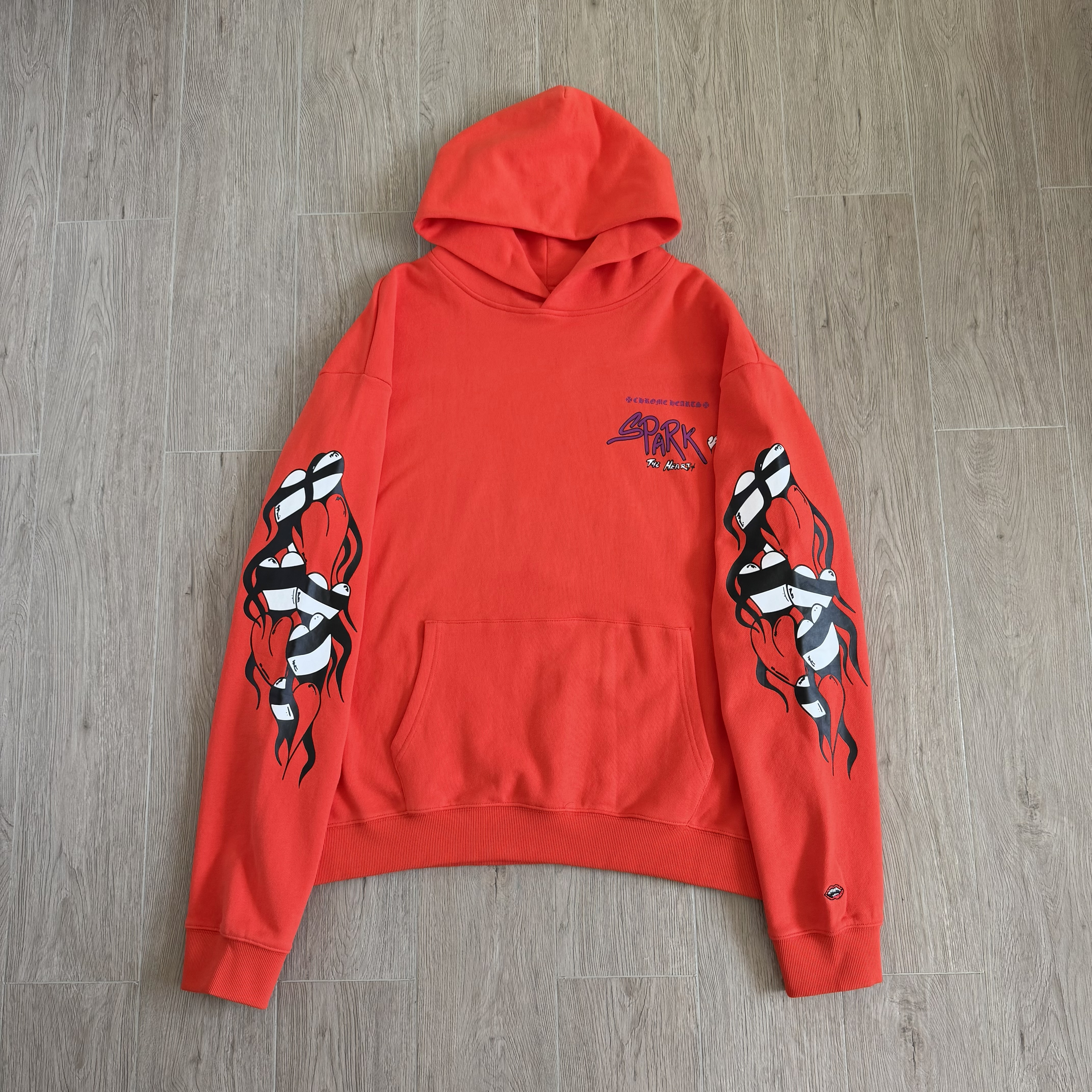 Chrome Hearts 克罗心 matty boy 涂鸦系列连帽卫衣 连帽衫 外套 长袖 橙红色