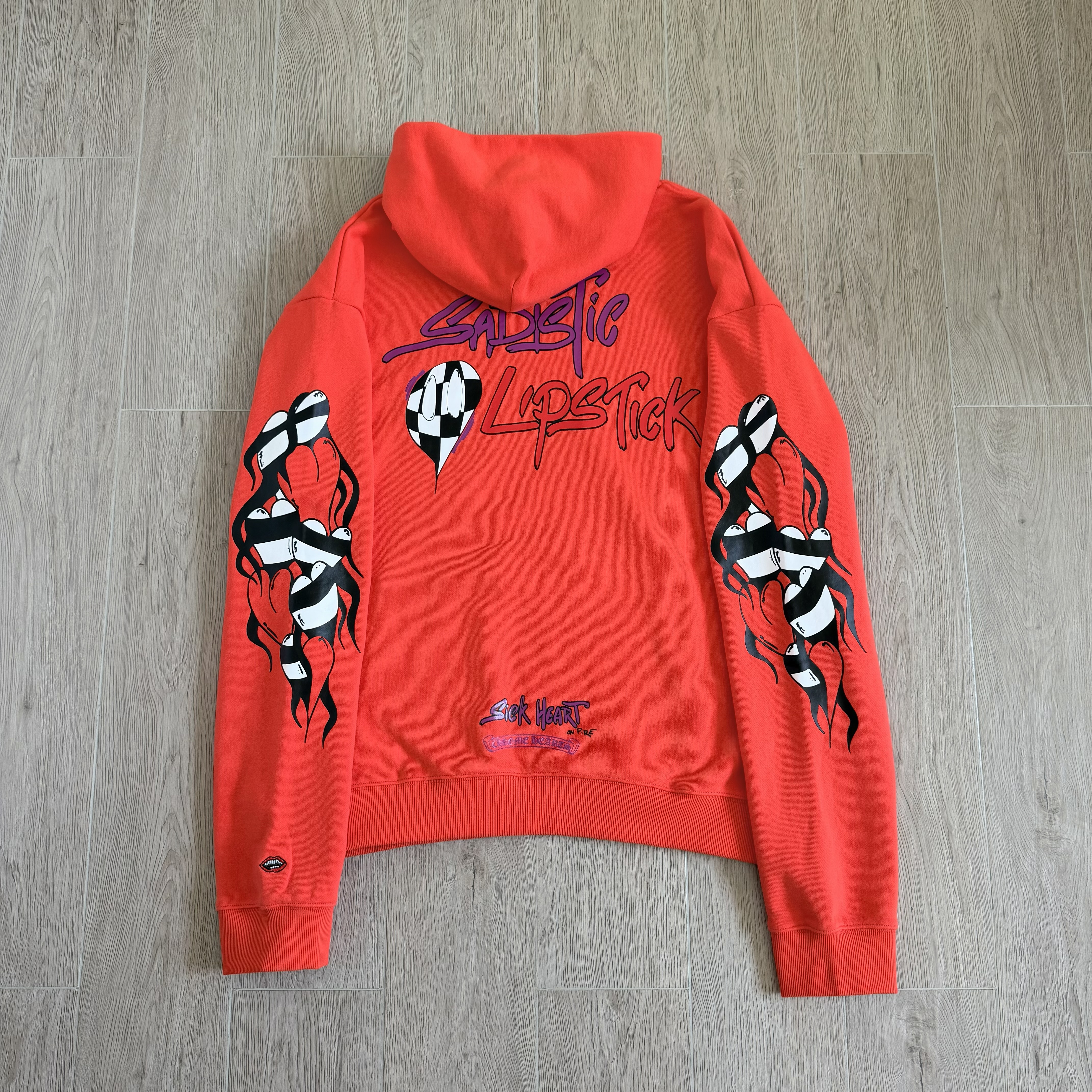 Chrome Hearts 克罗心 matty boy 涂鸦系列连帽卫衣 连帽衫 外套 长袖 橙红色