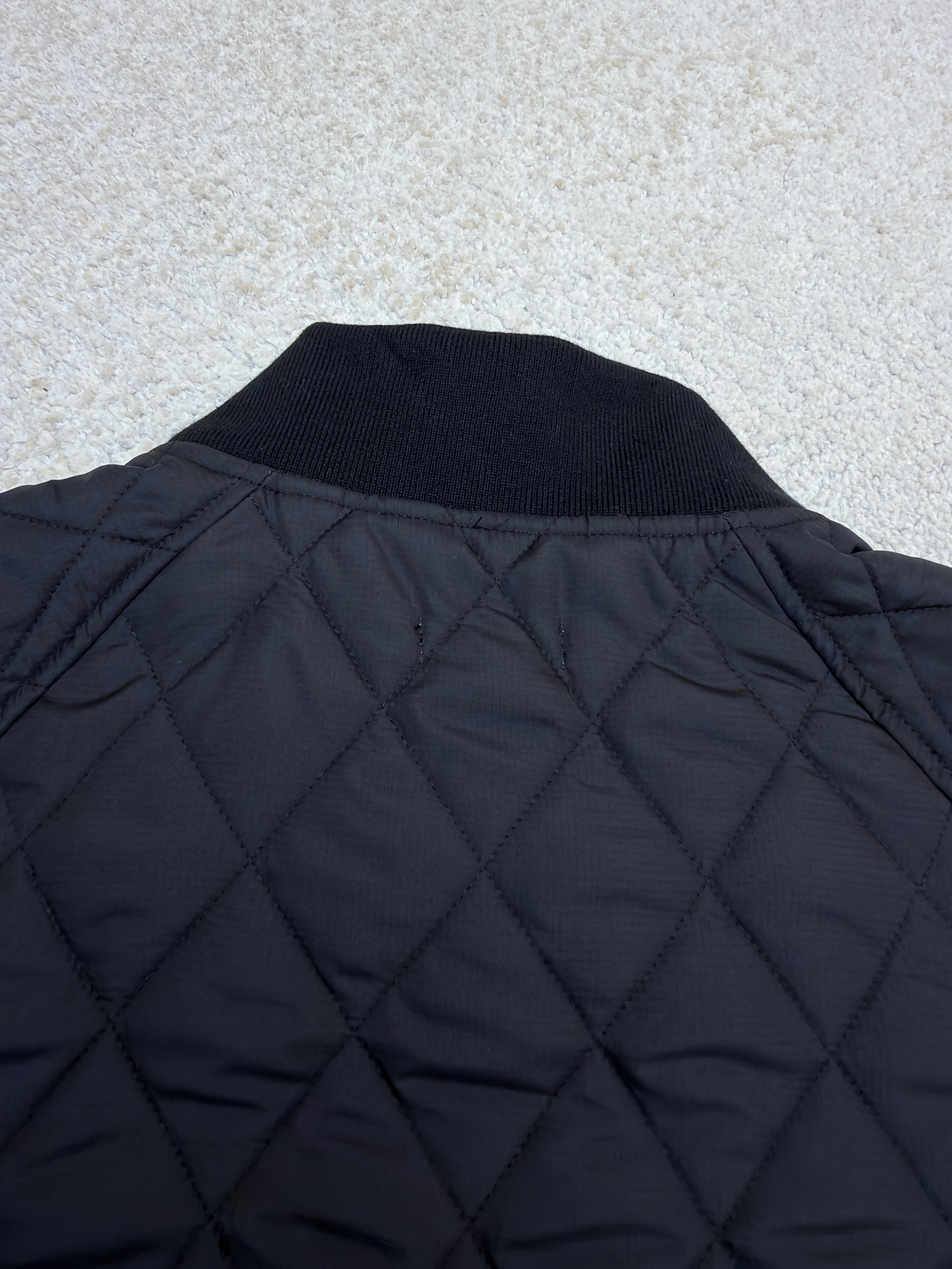 Burberry 巴宝莉 格纹绗缝夹克式棉服 外套 长袖 秋冬 保暖 黑色 藏蓝色 C0