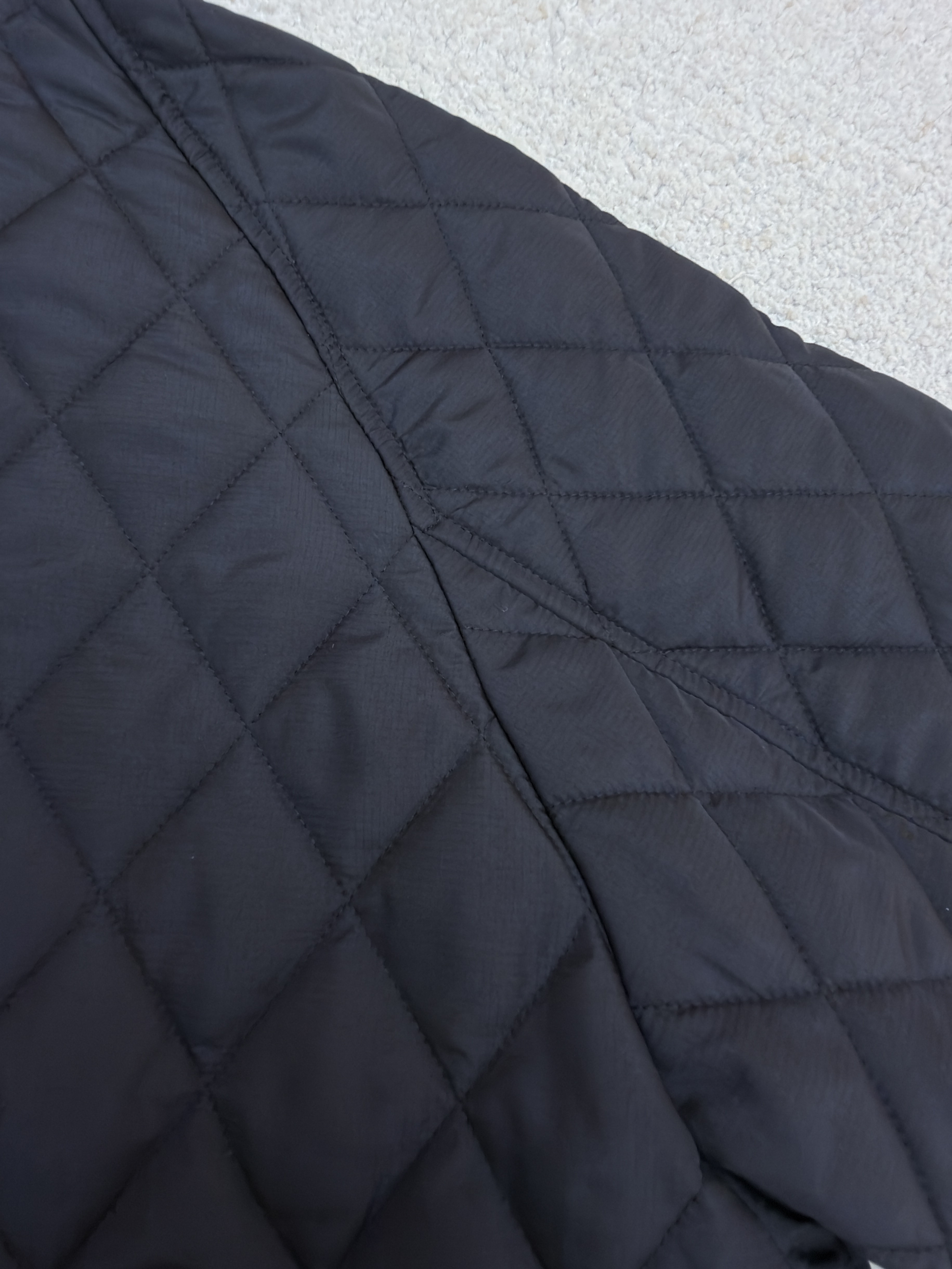 Burberry 巴宝莉 格纹绗缝夹克式棉服 外套 长袖 秋冬 保暖 黑色 藏蓝色 C0
