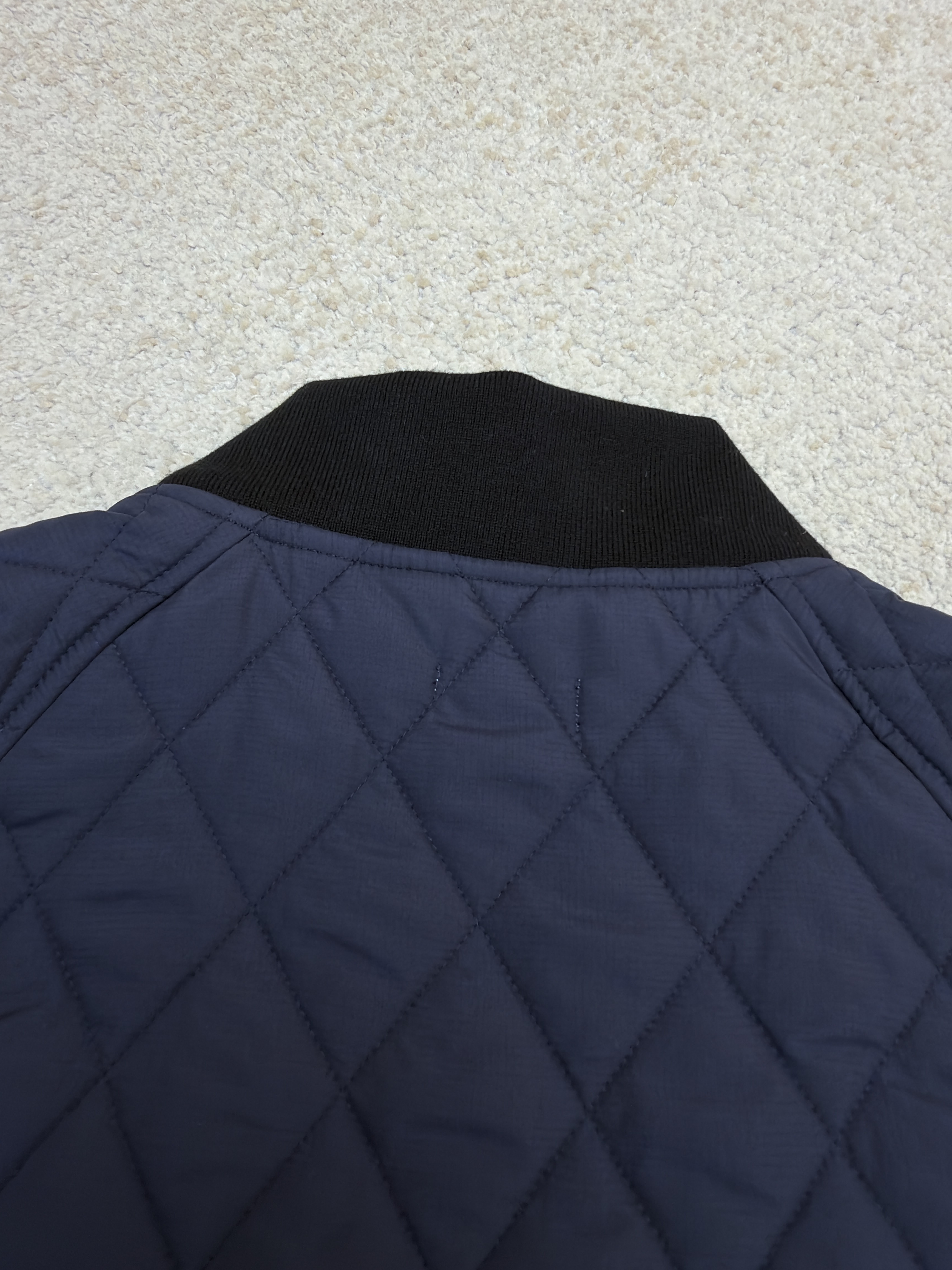 Burberry 巴宝莉 格纹绗缝夹克式棉服 外套 长袖 秋冬 保暖 黑色 藏蓝色 C0