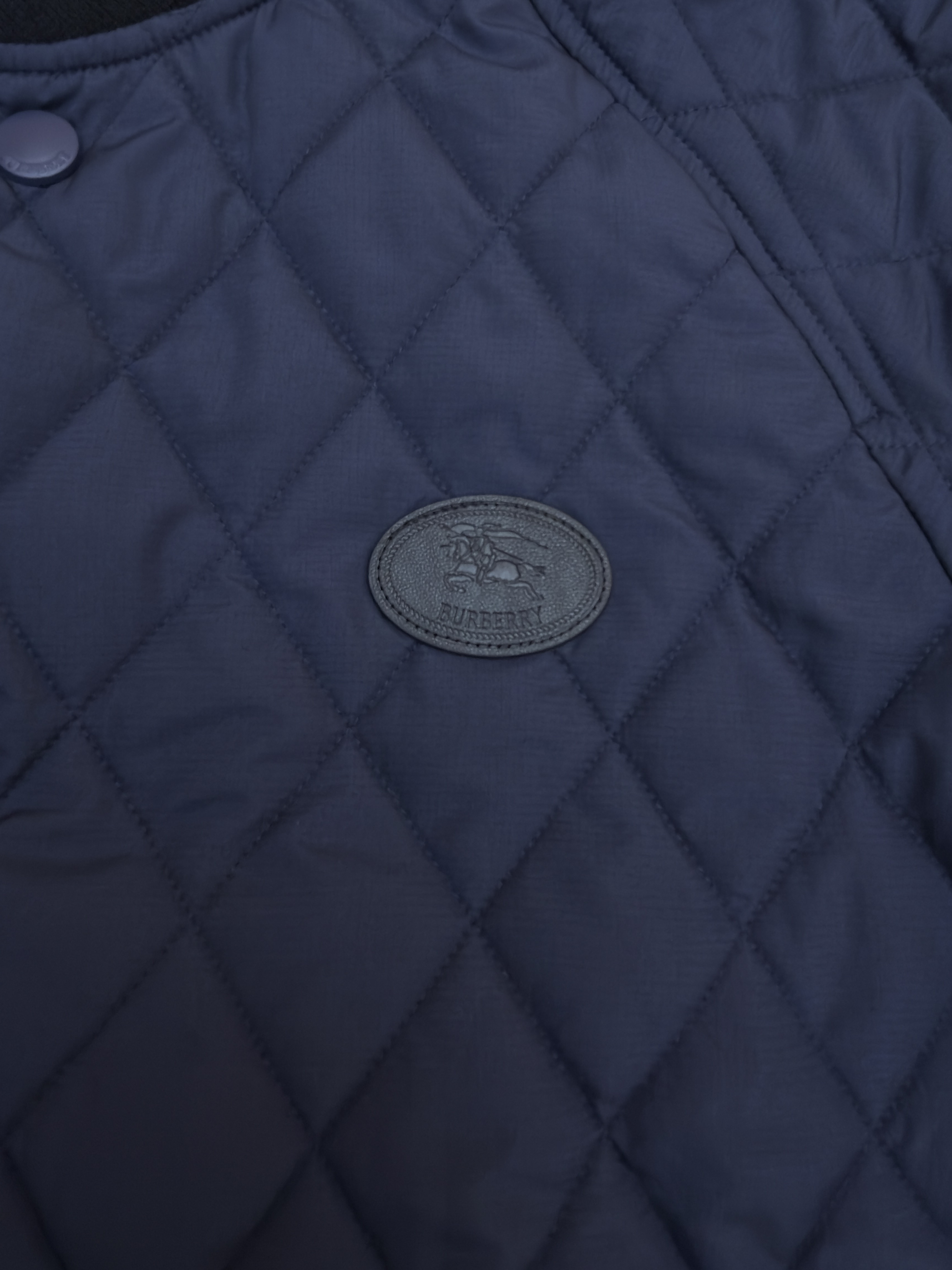 Burberry 巴宝莉 格纹绗缝夹克式棉服 外套 长袖 秋冬 保暖 黑色 藏蓝色 C0