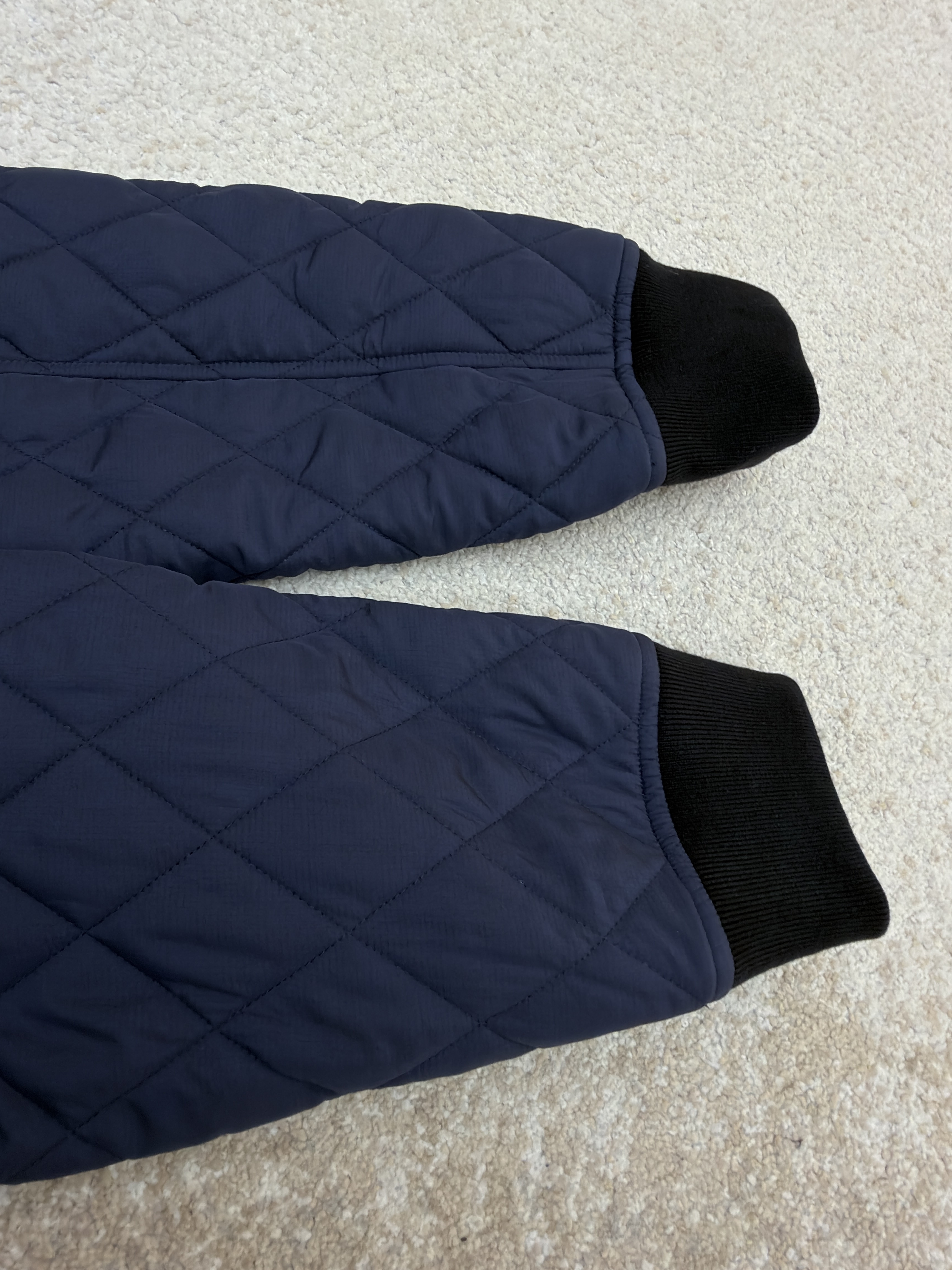 Burberry 巴宝莉 格纹绗缝夹克式棉服 外套 长袖 秋冬 保暖 黑色 藏蓝色 C0