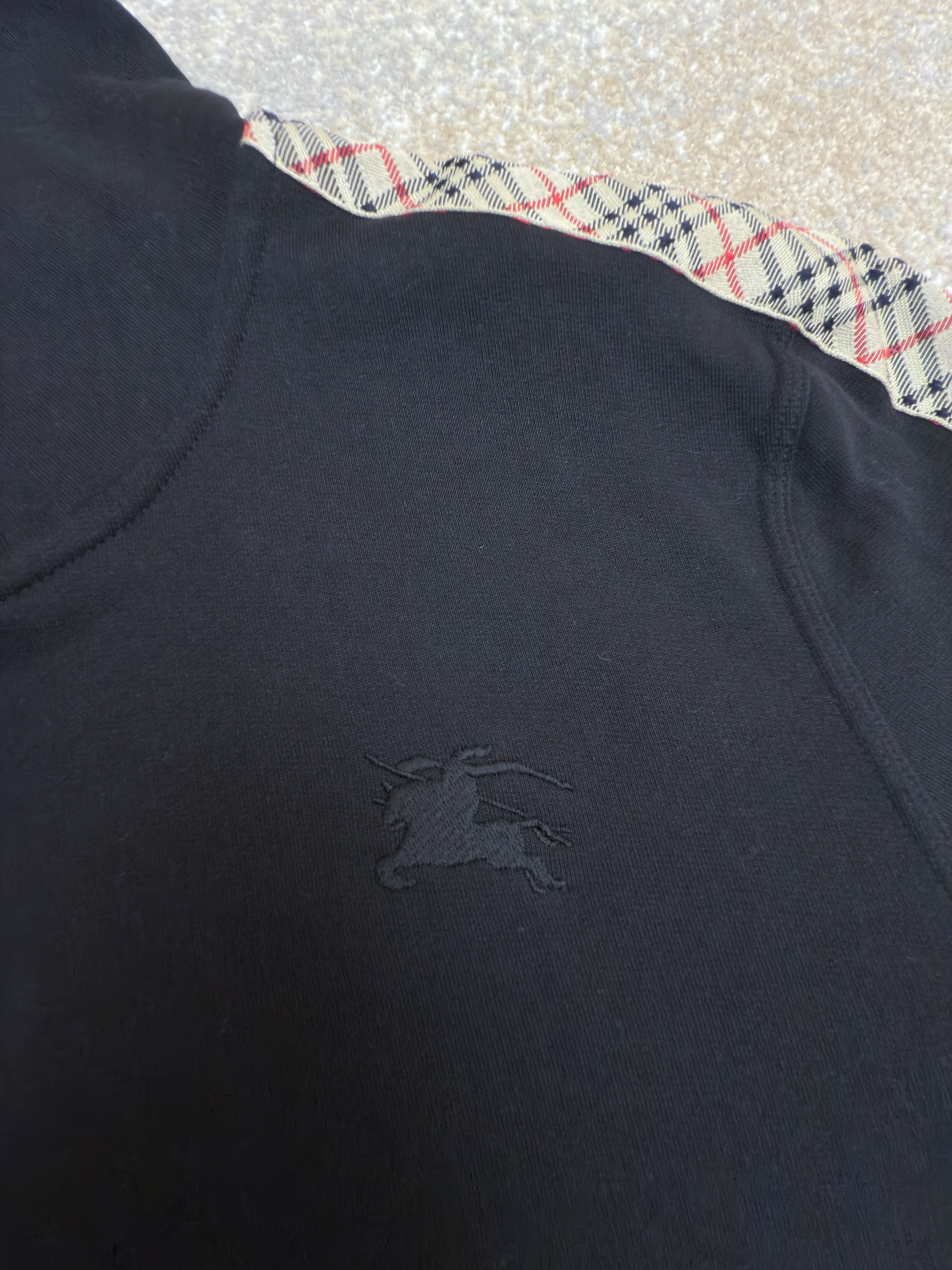Burberry 巴宝莉 织带饰边拉链连帽卫衣 连帽衫 外套 长袖 秋冬 灰色 黑色 B0