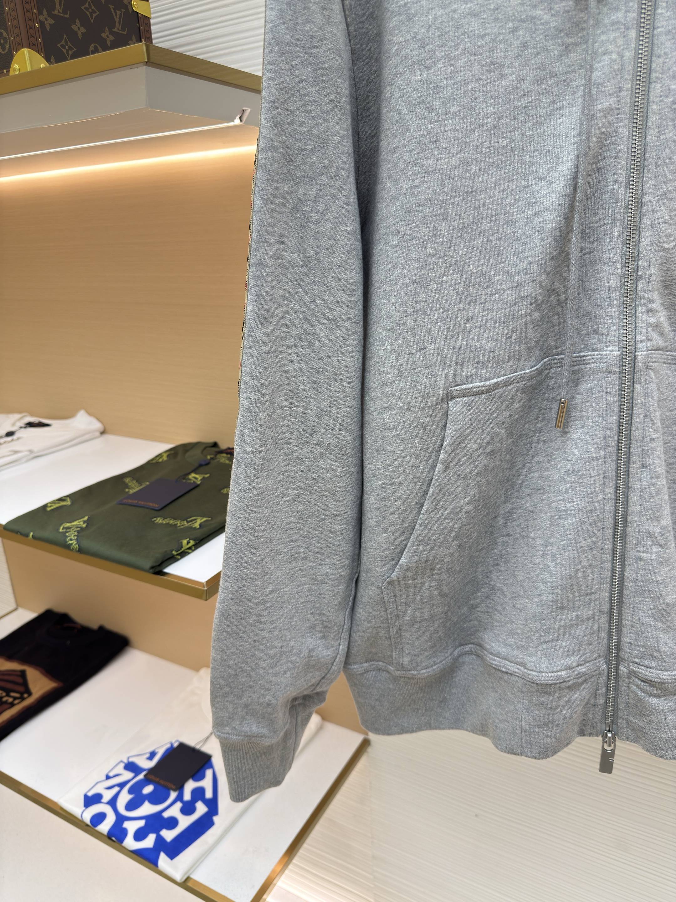 Burberry 巴宝莉 织带饰边拉链连帽卫衣 连帽衫 外套 长袖 秋冬 灰色 黑色 B0